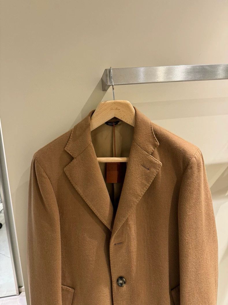 Loro Piana LORO PIANA Men's leisure cashmere water ripple camel coat Size US L / EU 52-54 / 3 - 2 Thumbnail