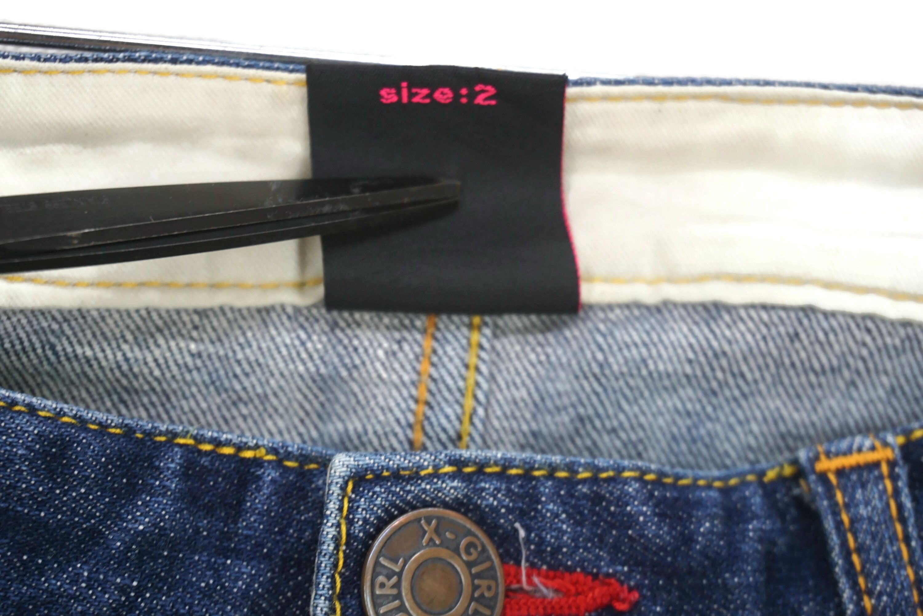 Japanese Brand X-Girl Jeans fits W30xL31 Made in Japan Skinny Apple Shaped Size 26" / US 2 / IT 38 - 6 Thumbnail