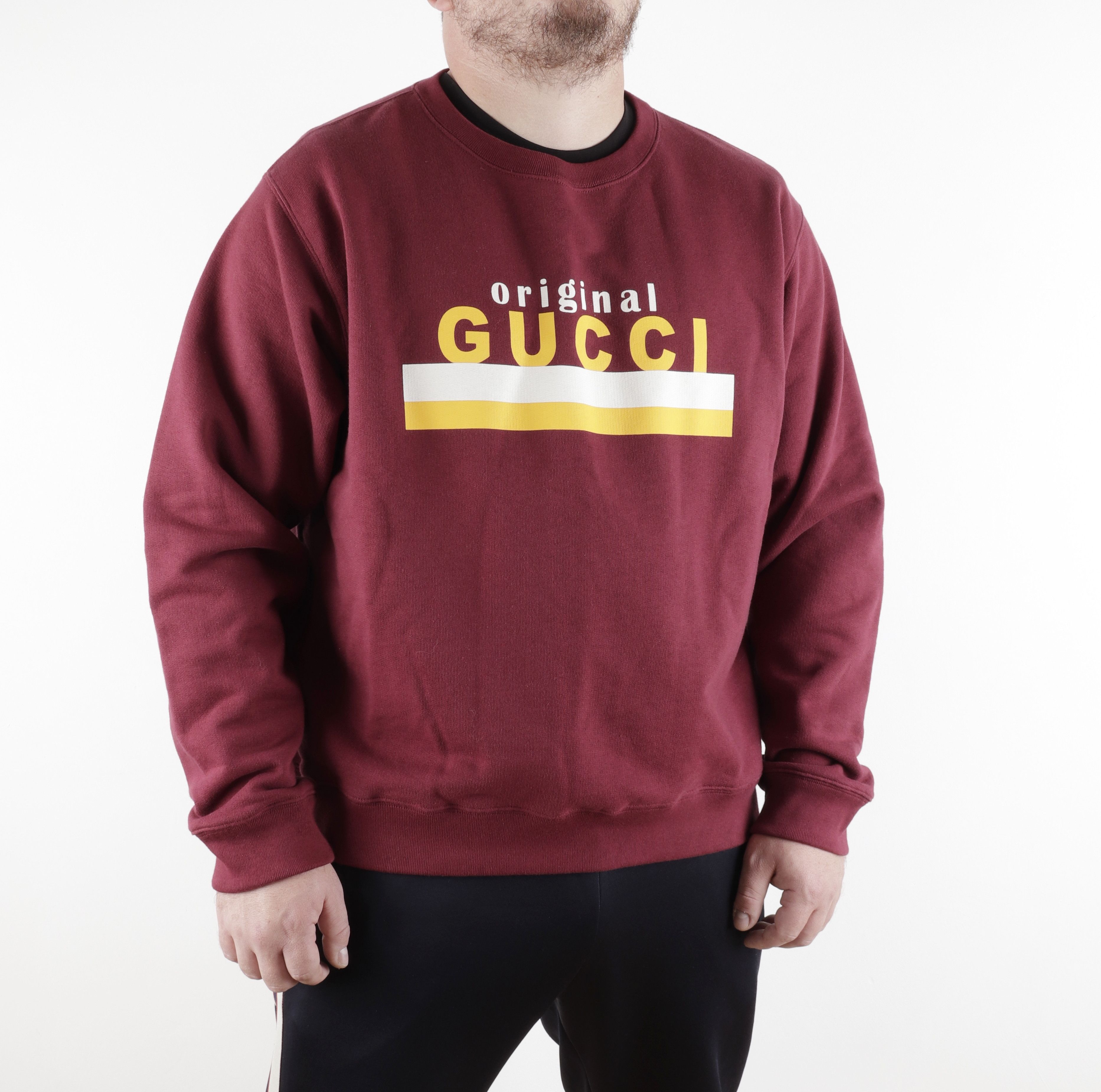 Gucci GUCCI Burgundy Cotton Sweatshir with Logo 'Original Gucci' Size US L / EU 52-54 / 3 - 2 Thumbnail