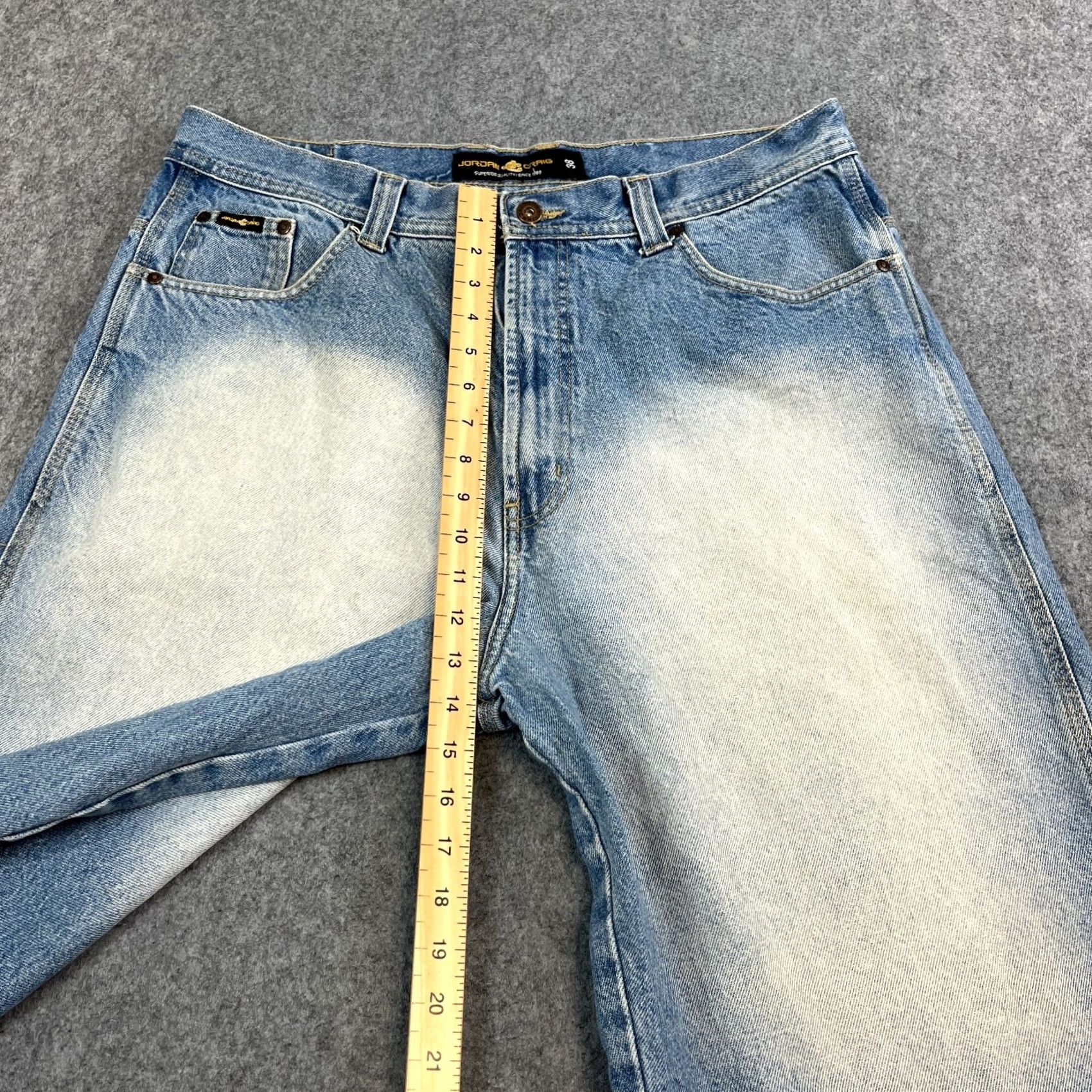 Jordan Craig VINTAGE Jordan Craig Mens Denim Shorts Jorts Y2K Baggy 38 Blue VTG Streetwear Hiphop Casual Cargo Jeans 5-Pocket Mens Regular Navy Blue 90s Size US 38 / EU 54 - 5 Thumbnail