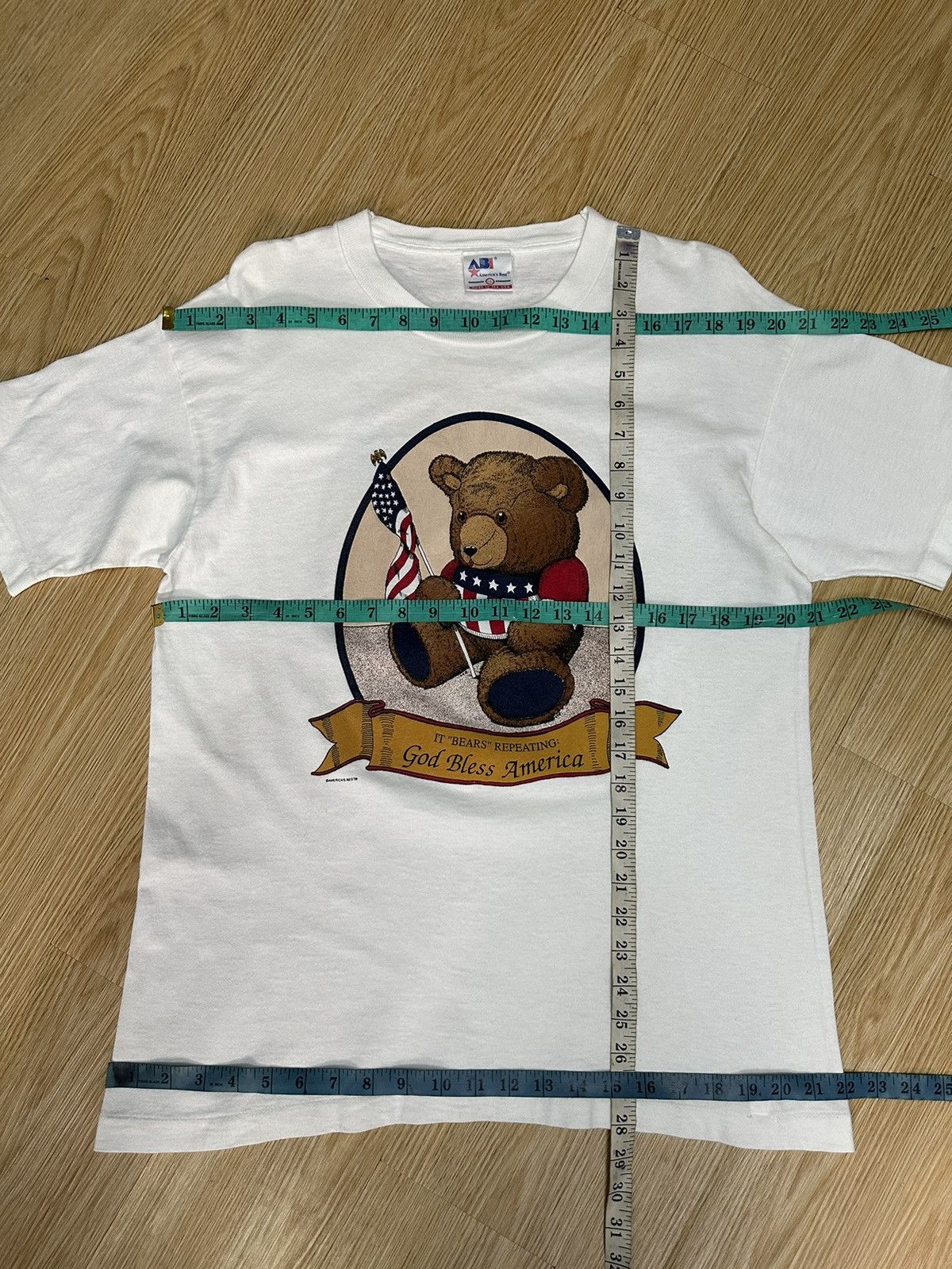 Vintage Vintage Bear America Best Flag Single Stitch Tshirt A475 Size US L / EU 52-54 / 3 - 7 Thumbnail