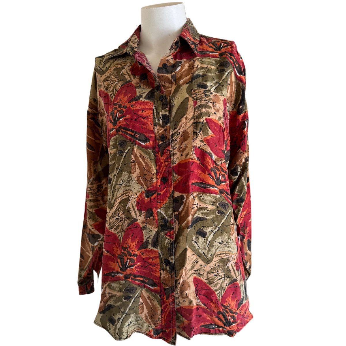 Vintage Pro Vision women’s M red lily vintage floral button up 90s Size M / US 6-8 / IT 42-44 - 1 Thumbnail