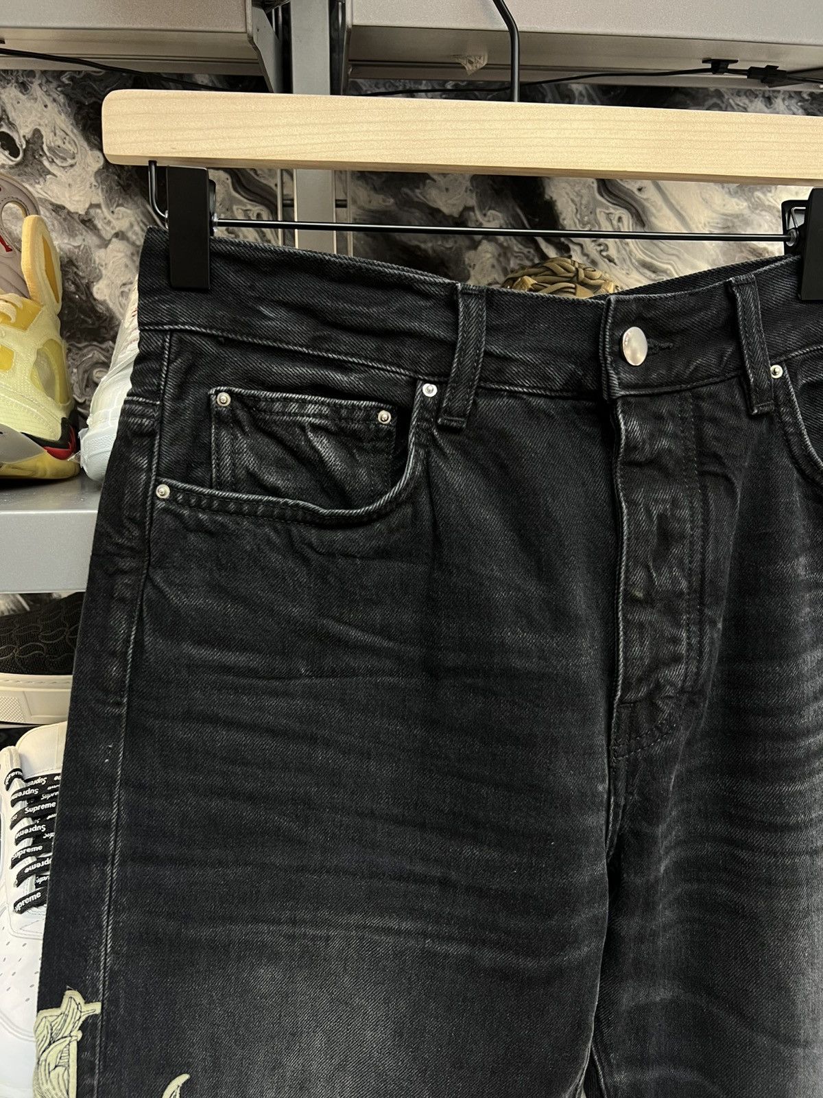 Amiri Amiri Baroque Logo Straight Leg Jeans Size US 30 / EU 46 - 3 Thumbnail