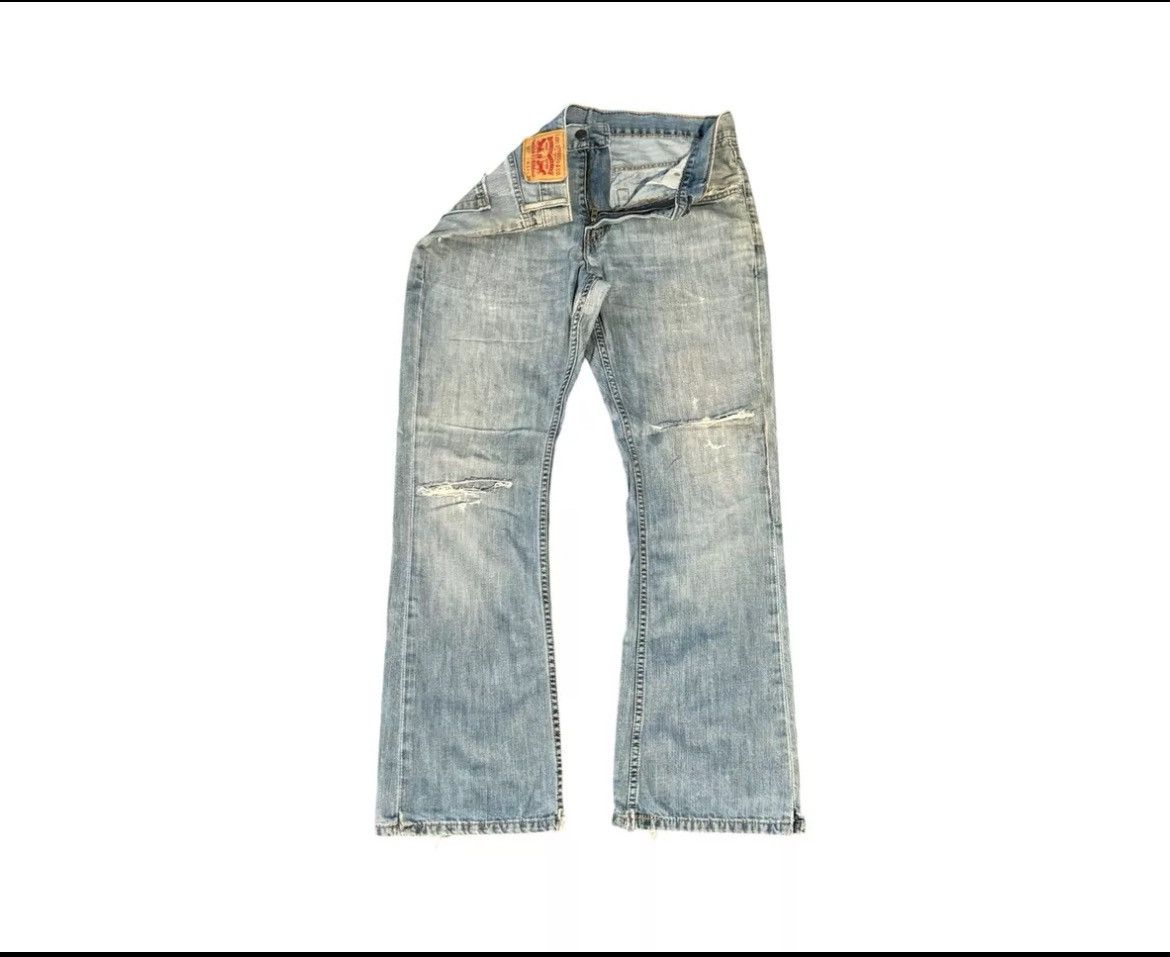 Levi's × Levi's Vintage Clothing × Vintage Levis 527 Slim Bootcut Vintage Distressed Denim Patch Boro Size US 33 - 1 Thumbnail