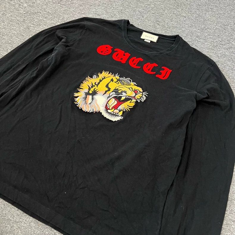 Gucci Gucci Tiger embroidery long-sleeved T-shirt 2502-Nextarrow Size US XXL / EU 58 / 5 - 4 Thumbnail