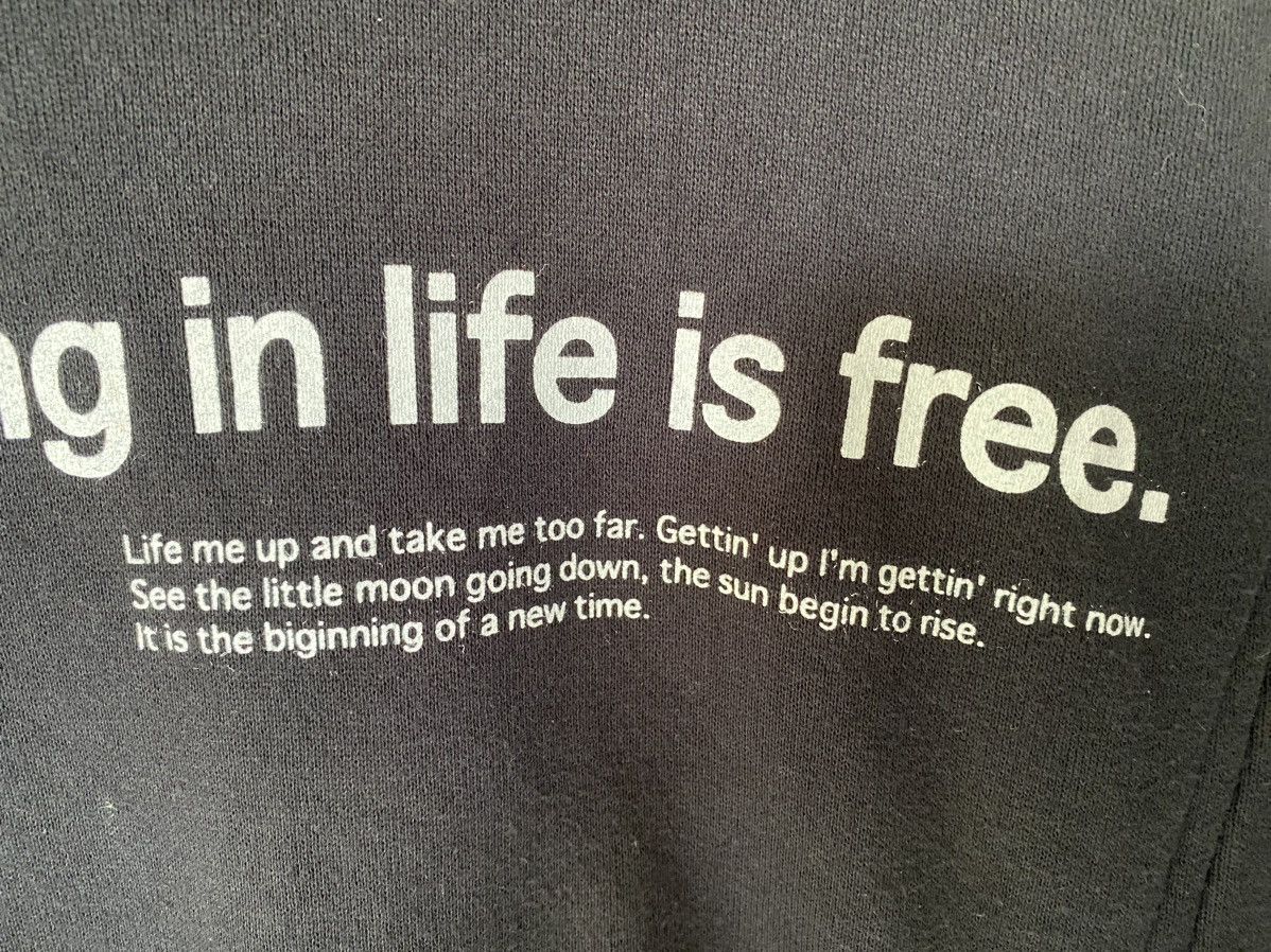 Japanese Brand Vtg Men Bigi Japan Poem life is free hoodie Size US M / EU 48-50 / 2 - 6 Thumbnail