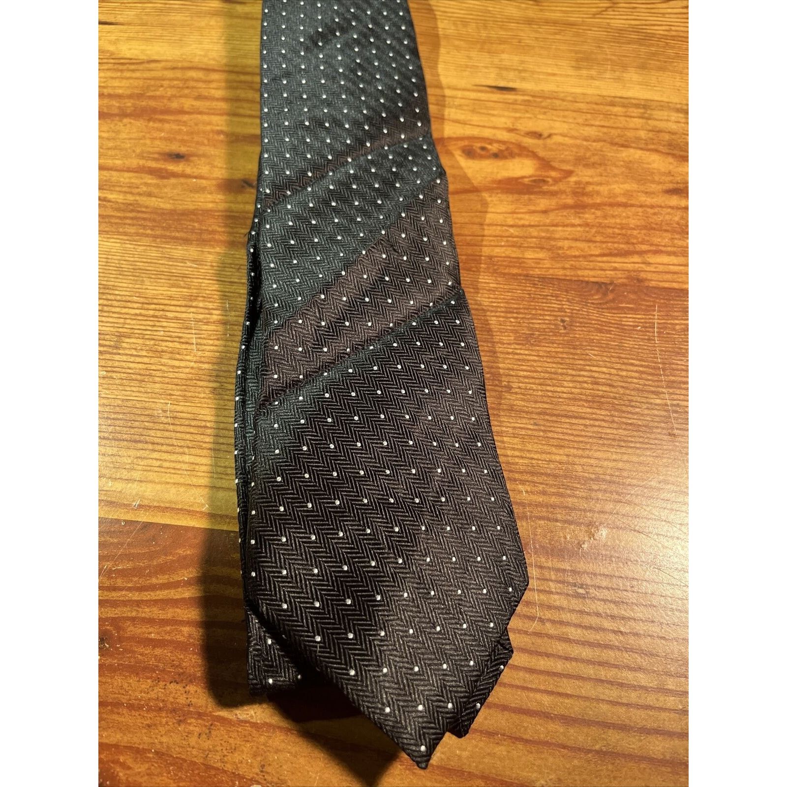 Roundtree & Yorke Roundtree Yorke Men’s Black White Dot Silk Geometric Necktie Size ONE SIZE - 2 Thumbnail