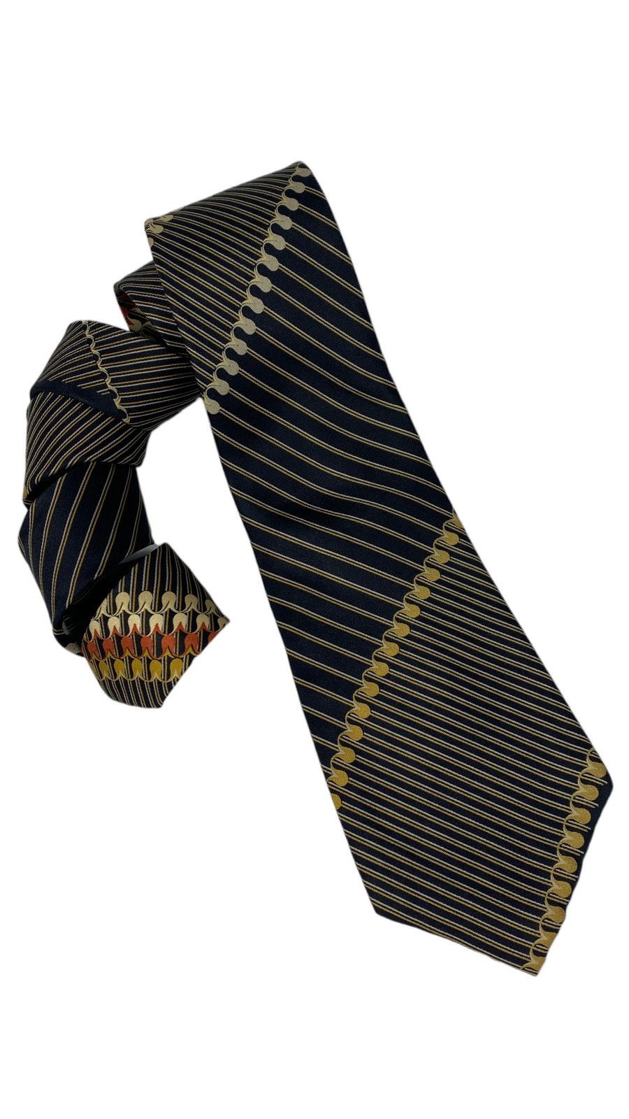 Christian Dior Monsieur 🔥LASTDROP🔥 Vintage 70s 80s Dior Abstract Striped Silk Tie Size ONE SIZE - 1 Thumbnail