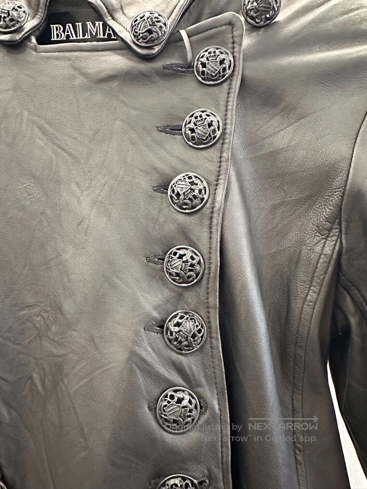 Balmain Balmain Baroque Shield Logo Leather Jacket. Size S / US 4 / IT 40 - 4 Thumbnail