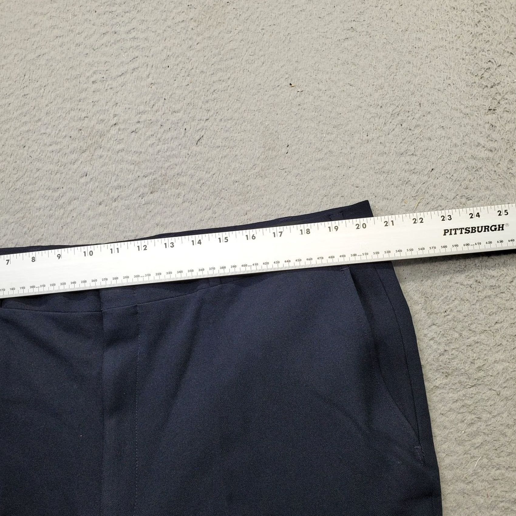 Vintage Oakton Mens Dress Pants Navy 42R Flat Front Classic Stretch Formal Trousers Size 42R - 6 Thumbnail
