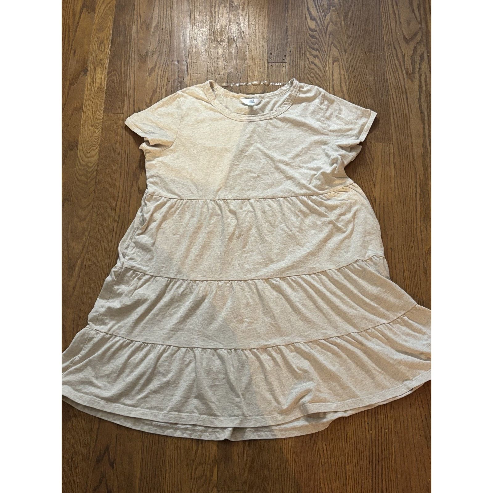 The Unbranded Brand Time & Tru Women's Tiered Dress Large, in Oatmeal/Offwhite Size L / US 10 / IT 46 - 1 Thumbnail
