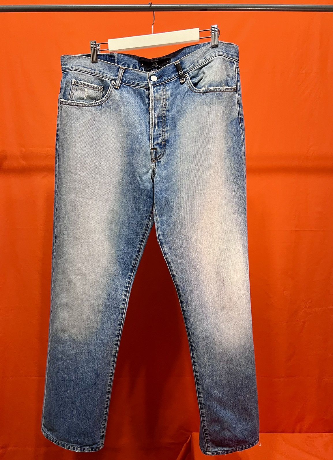 image of Stone Island Archive Perfect Blue Aged Massimo Osti Jeans, Men's (Size 38)