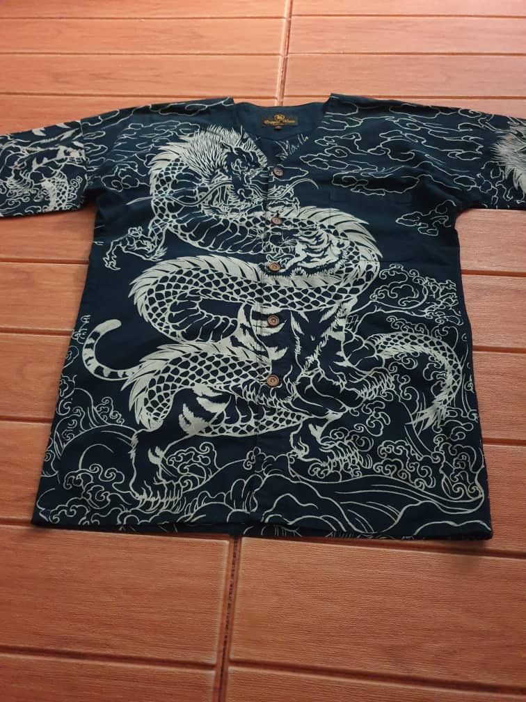 Japanese Brand 💥Cropped head monogram dragon yakuza longsleeve shirt Size US M / EU 48-50 / 2 - 7 Thumbnail