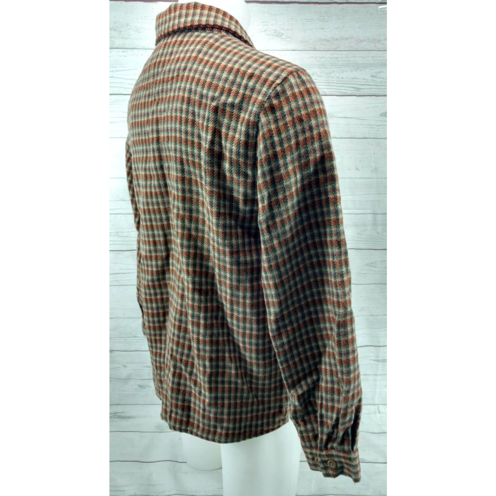 Vintage Woolrich Jacket Women's Plaid Full Zip Brown Tan Size LARGE Size L / US 10 / IT 46 - 5 Thumbnail