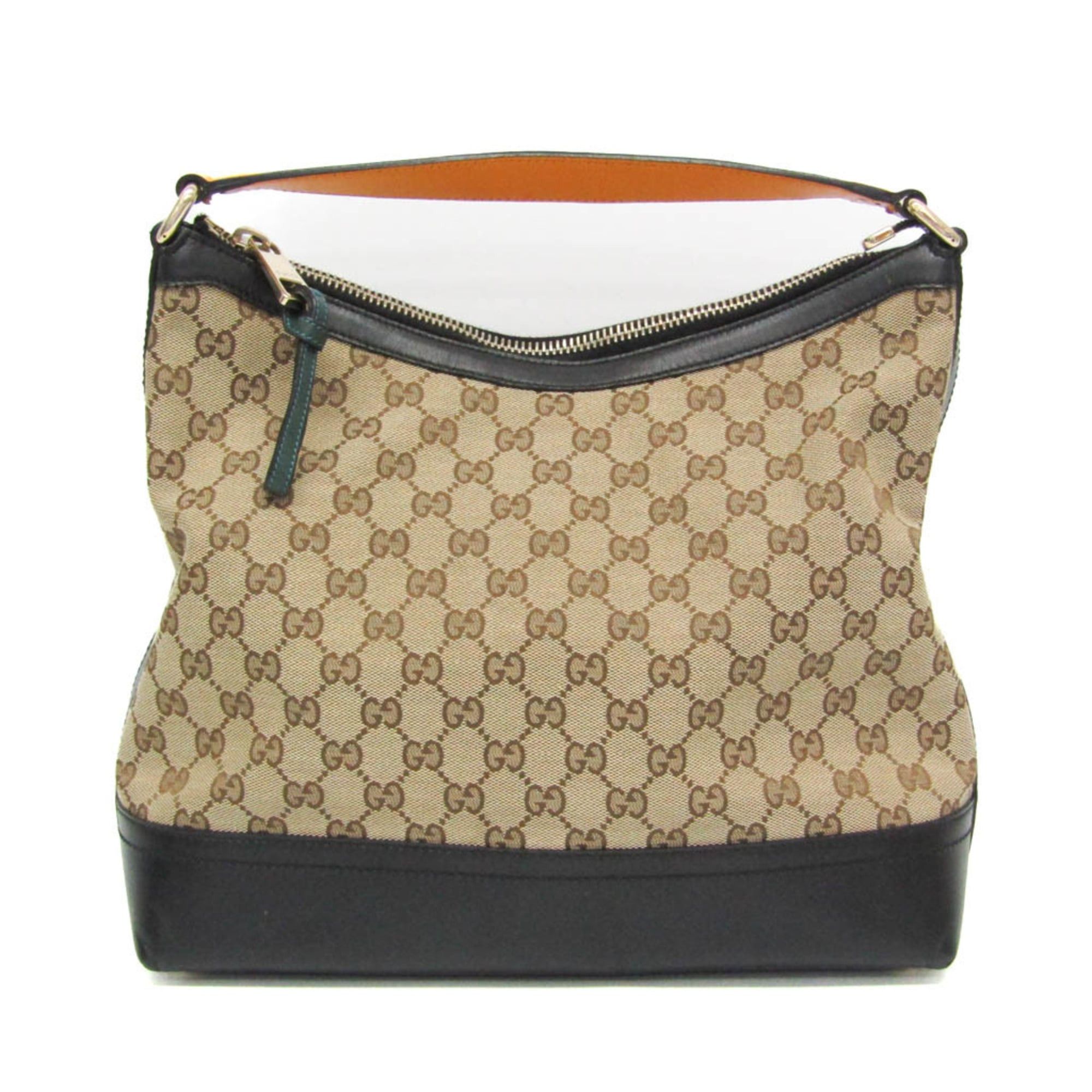 Gucci Gucci GG Canvas 282333 Women's GG Canvas,Leather Shoulder Bag Beige,Black Size ONE SIZE - 1 Thumbnail