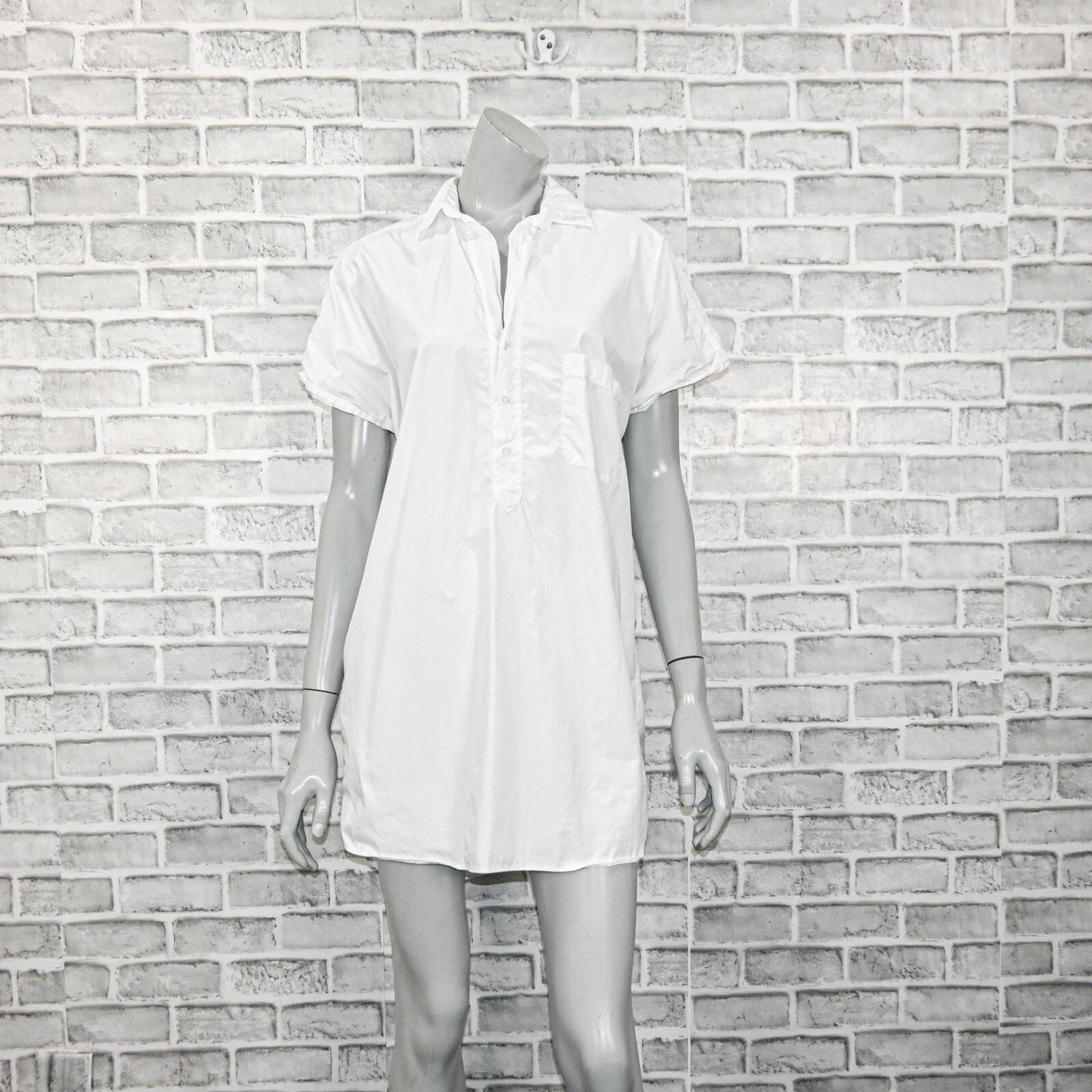 Anthropologie Grayson The Hero White cotton Artish Dress 1/2 button Size XS / US 0-2 / IT 36-38 - 2 Thumbnail