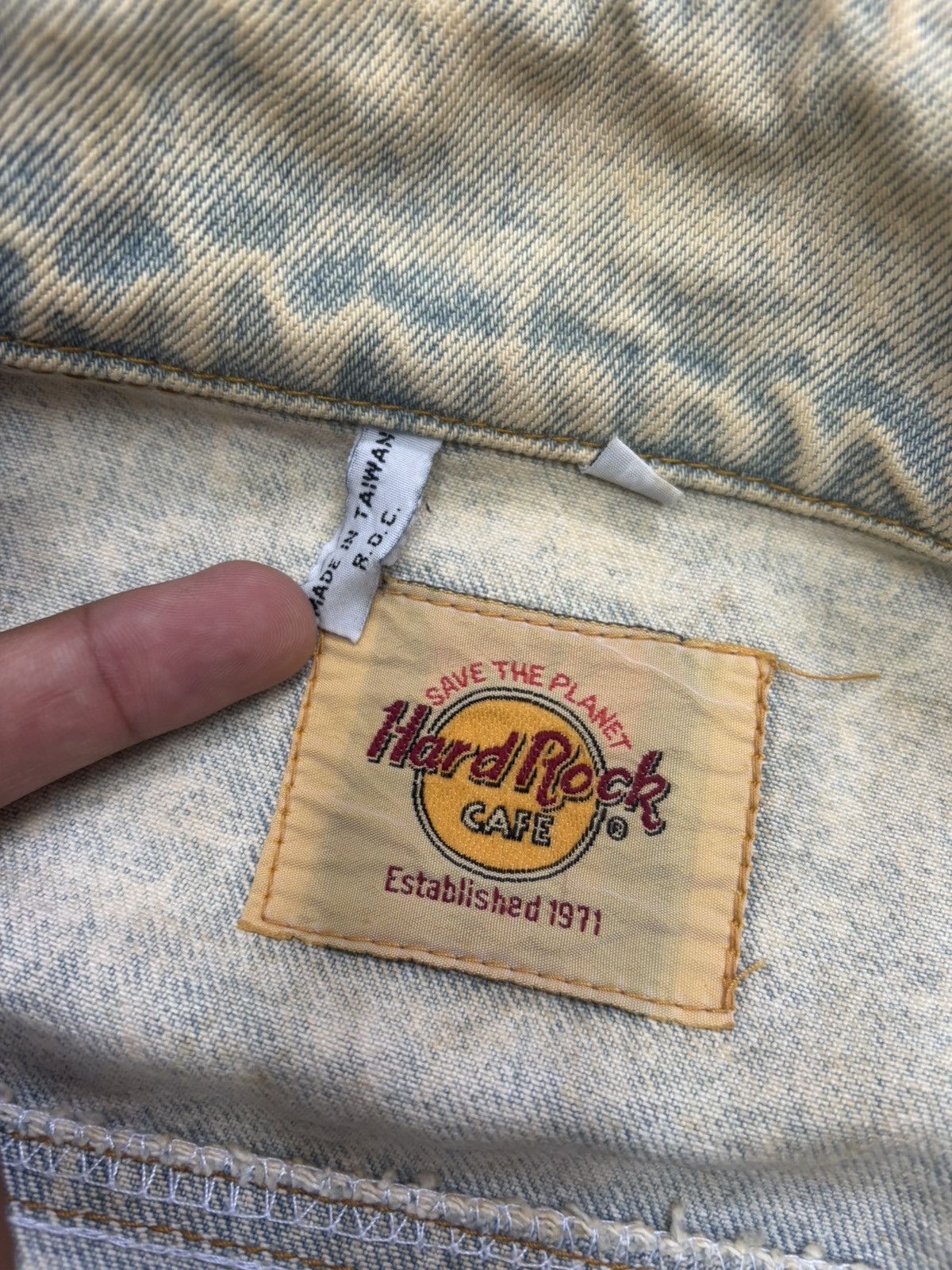 Hard Rock Cafe 🔥VINTAGE HARD ROCK CAFE NEW YORK ACID MUD WASH DENIM JACKET Size US M / EU 48-50 / 2 - 16 Thumbnail