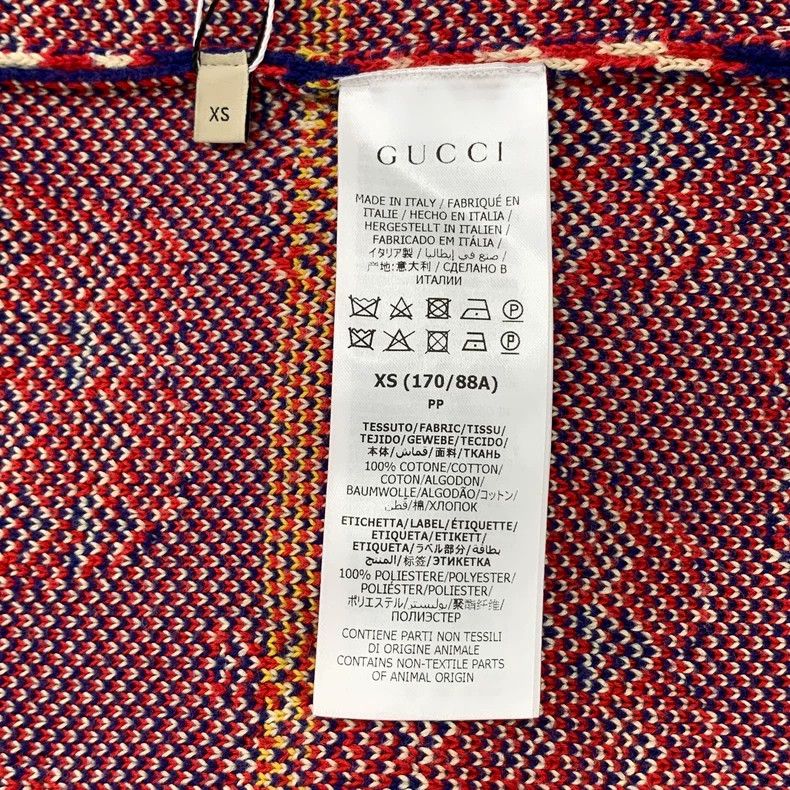 Gucci Gucci Blue red apple cotton knitted cardigan jacket 2502-Ne Size US XS / EU 42 / 0 - 6 Thumbnail