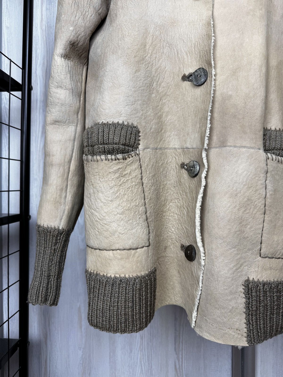 Other Nigel Preston & Knight beige distressed shearling jacket Size L / US 10 / IT 46 - 4 Thumbnail
