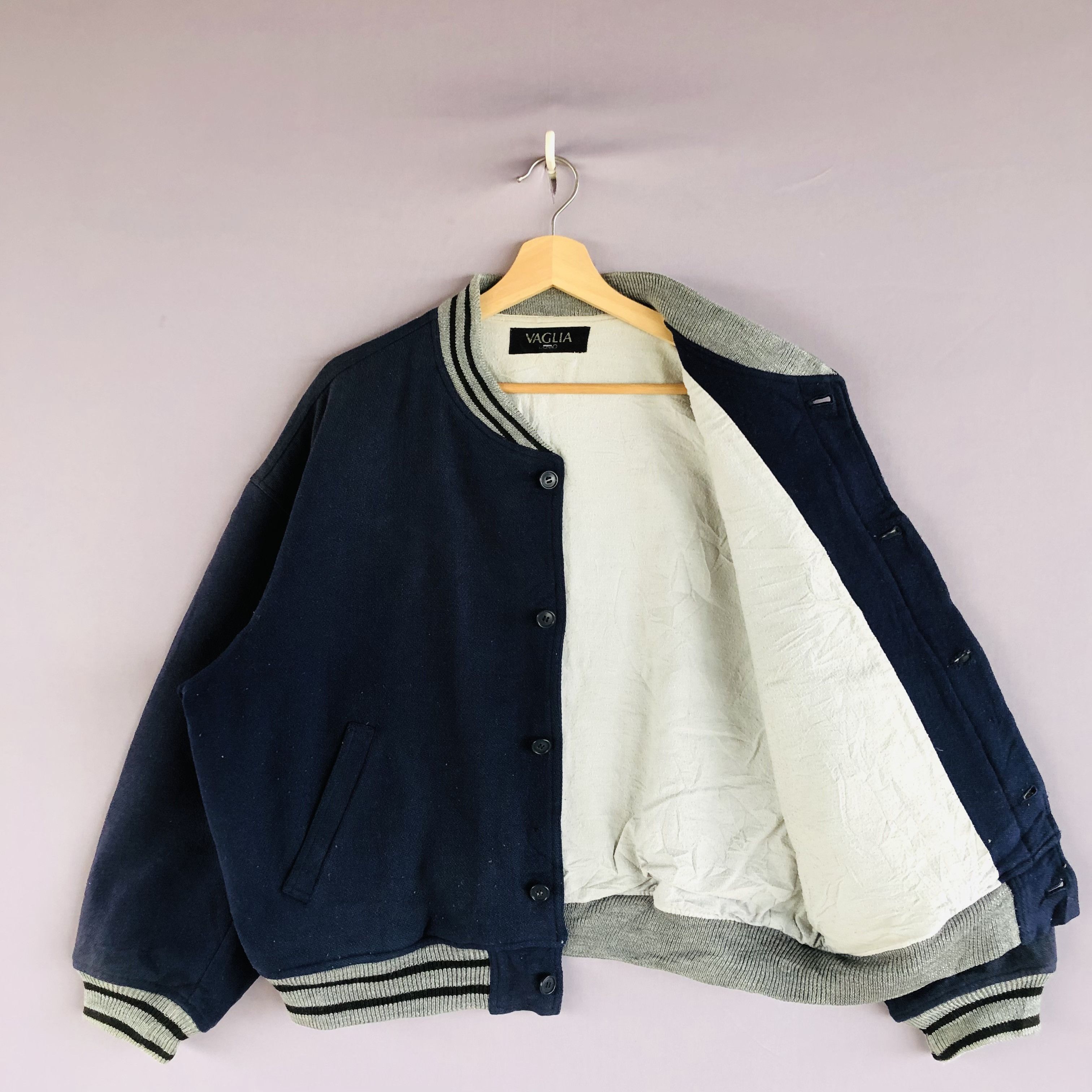 Vintage Vintage 90s Vaglia UOMO Japanese Varsity Wool Bomber Jacket Size US L / EU 52-54 / 3 - 7 Thumbnail