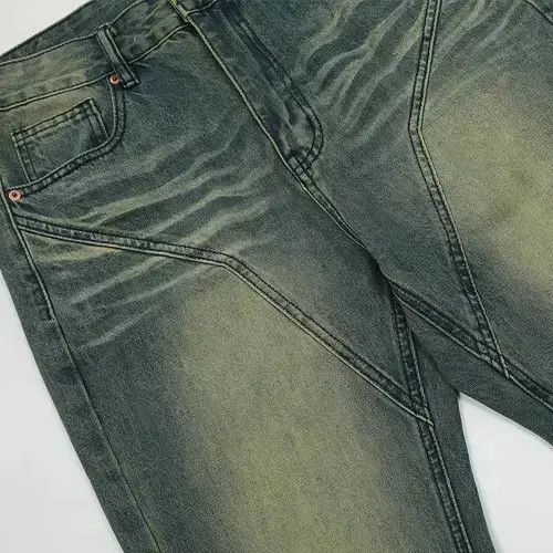 VIBE distressed flared fade skate double knee jeans Size US 32 / EU 48 - 3 Thumbnail
