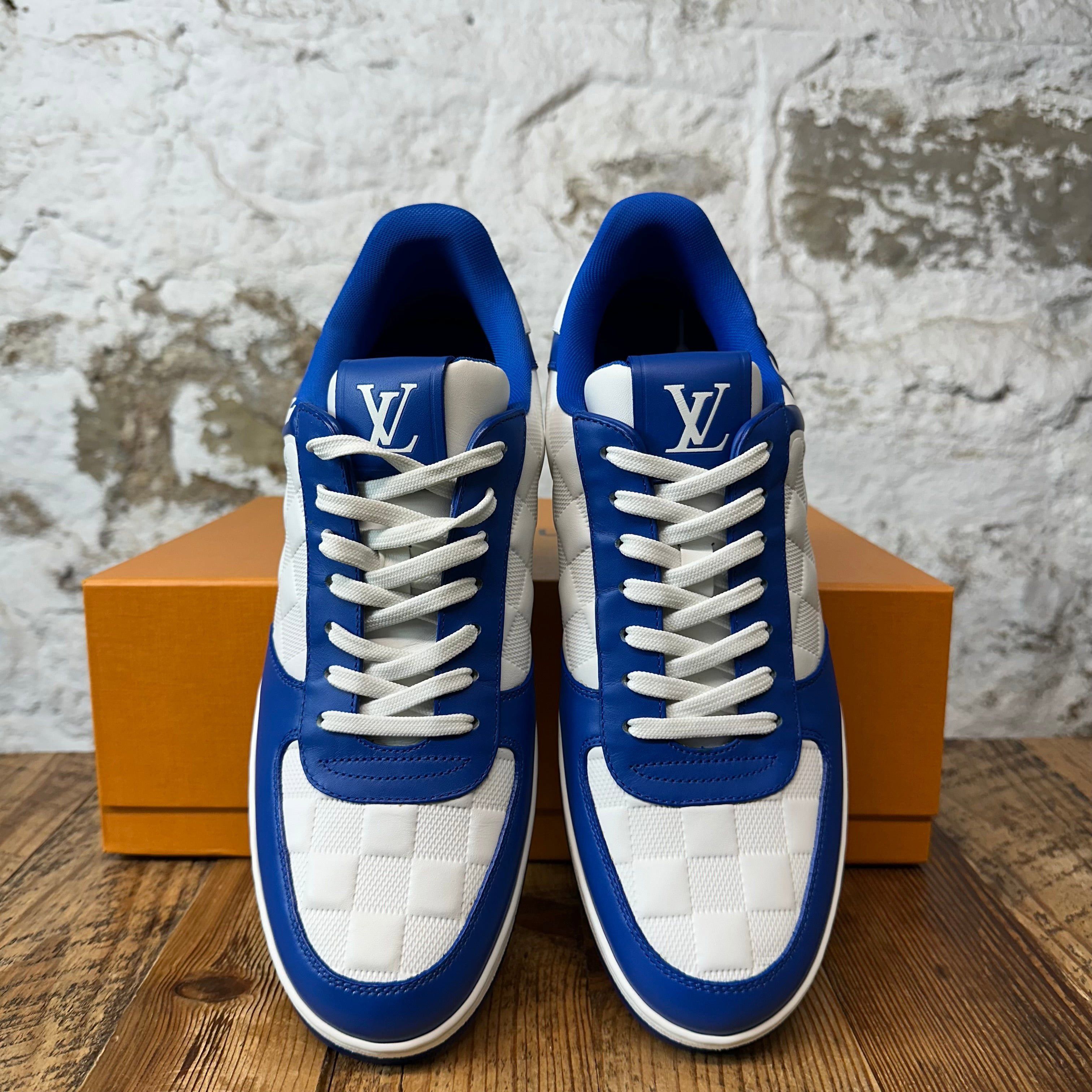 Louis Vuitton Louis Vuitton Blue White Damier Rivoli Sneaker Sz 9.5 (8LV) Size US 9.5 / EU 42-43 - 3 Thumbnail