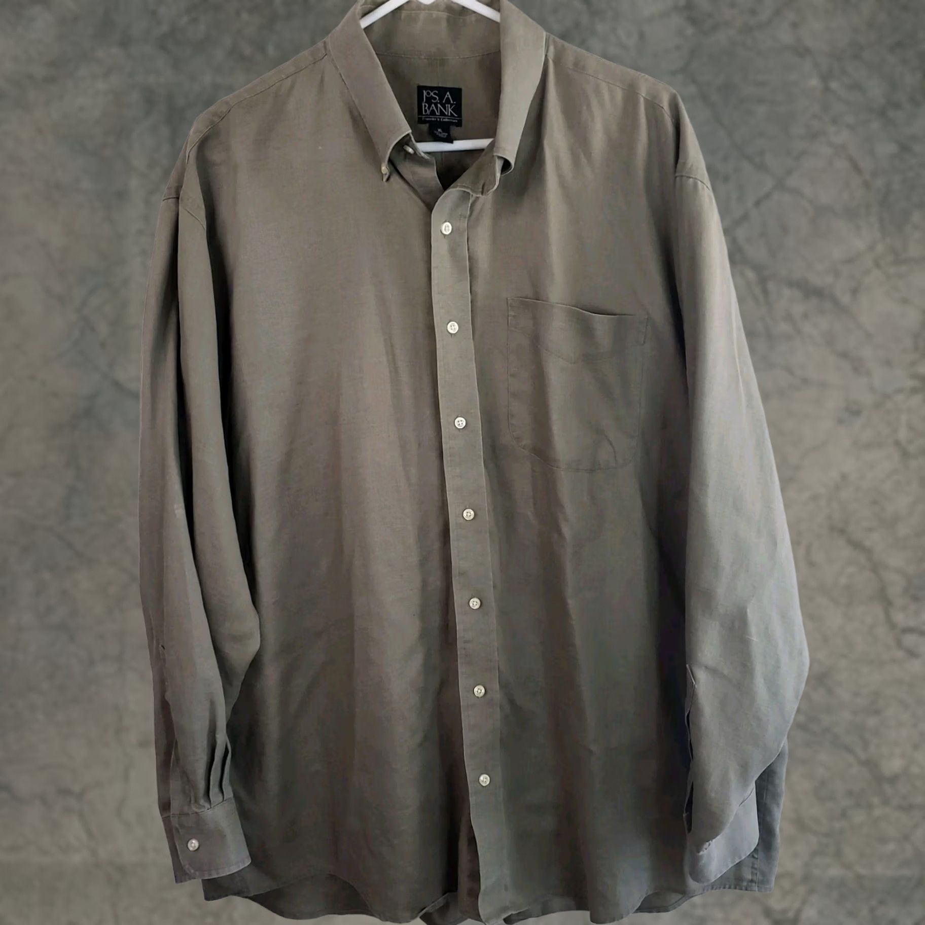 Jos. A. Bank Jos A Bank Reserve Shirt Men's XL Khaki 100% Linen Casual Long Sleeve Button Size US XL / EU 56 / 4 - 1 Thumbnail
