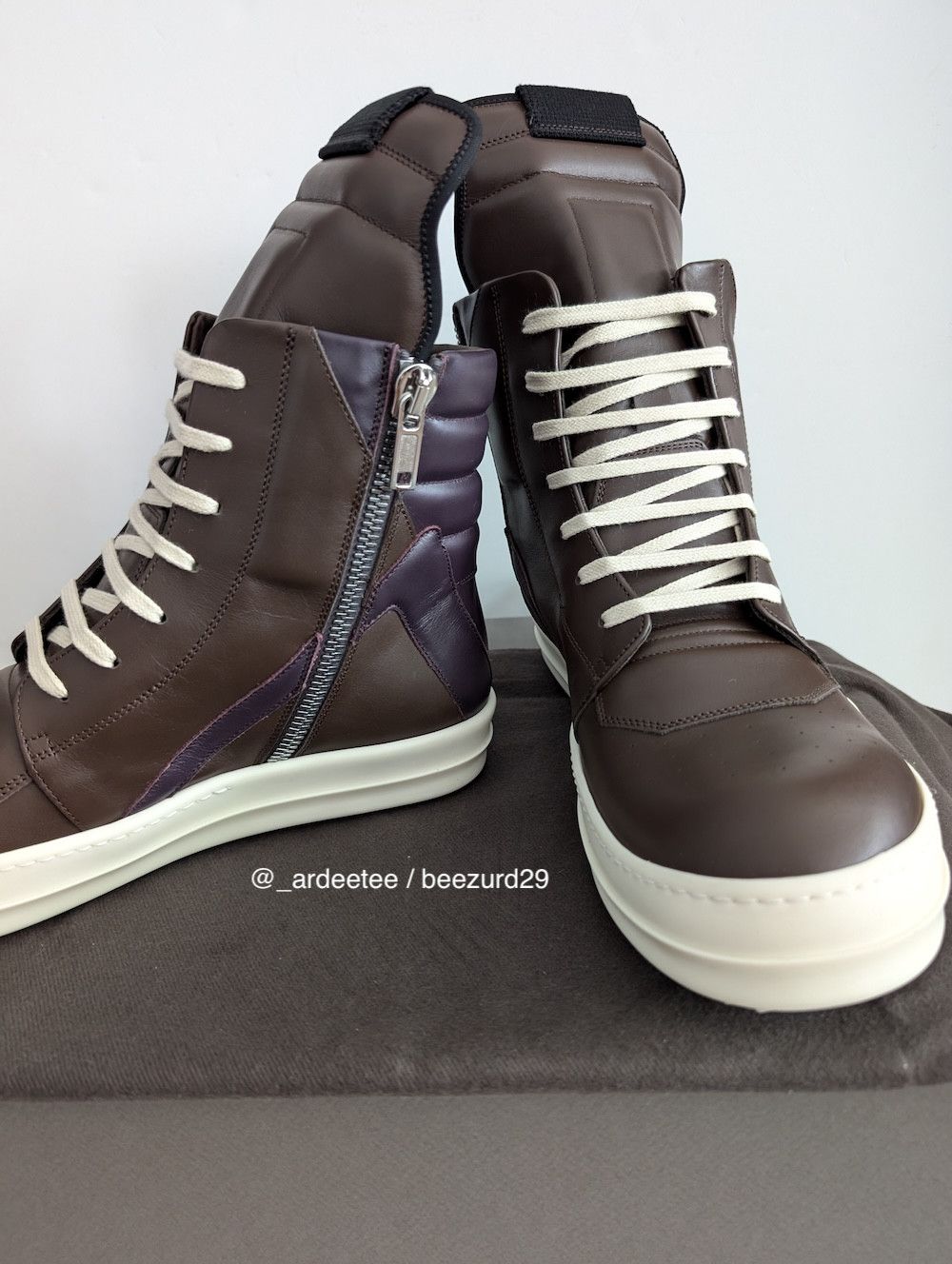 Rick Owens 💥UNRELEASED 1/1 SAMPLE GEOBASKETS BROWN/AMETHYST PURPLE Size US 11 / EU 44 - 5 Thumbnail