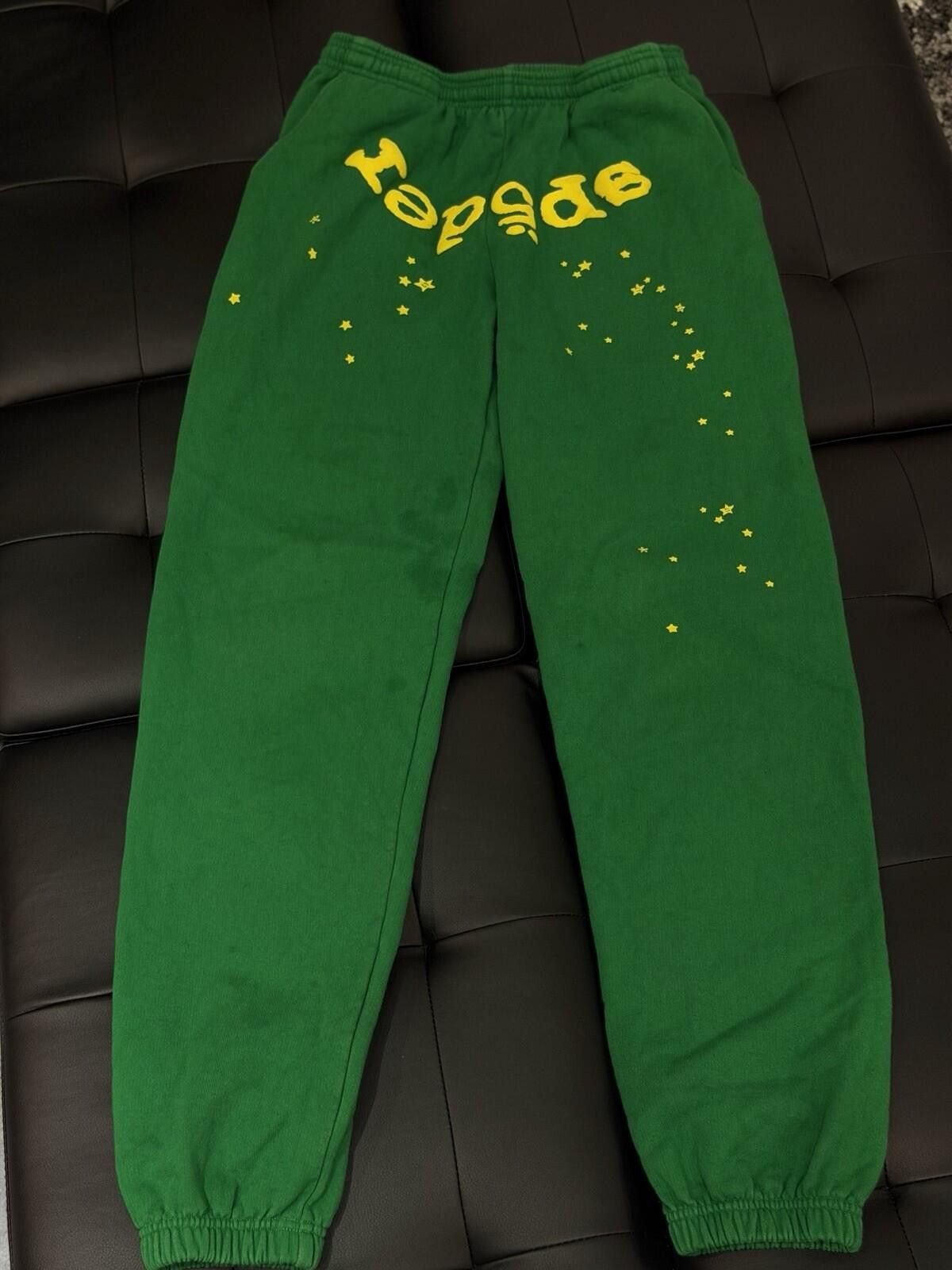 Sp5der Size S - Sp5der Green Sweatpants Spider Authentic (STAINS) Size US 30 / EU 46 - 1 Thumbnail