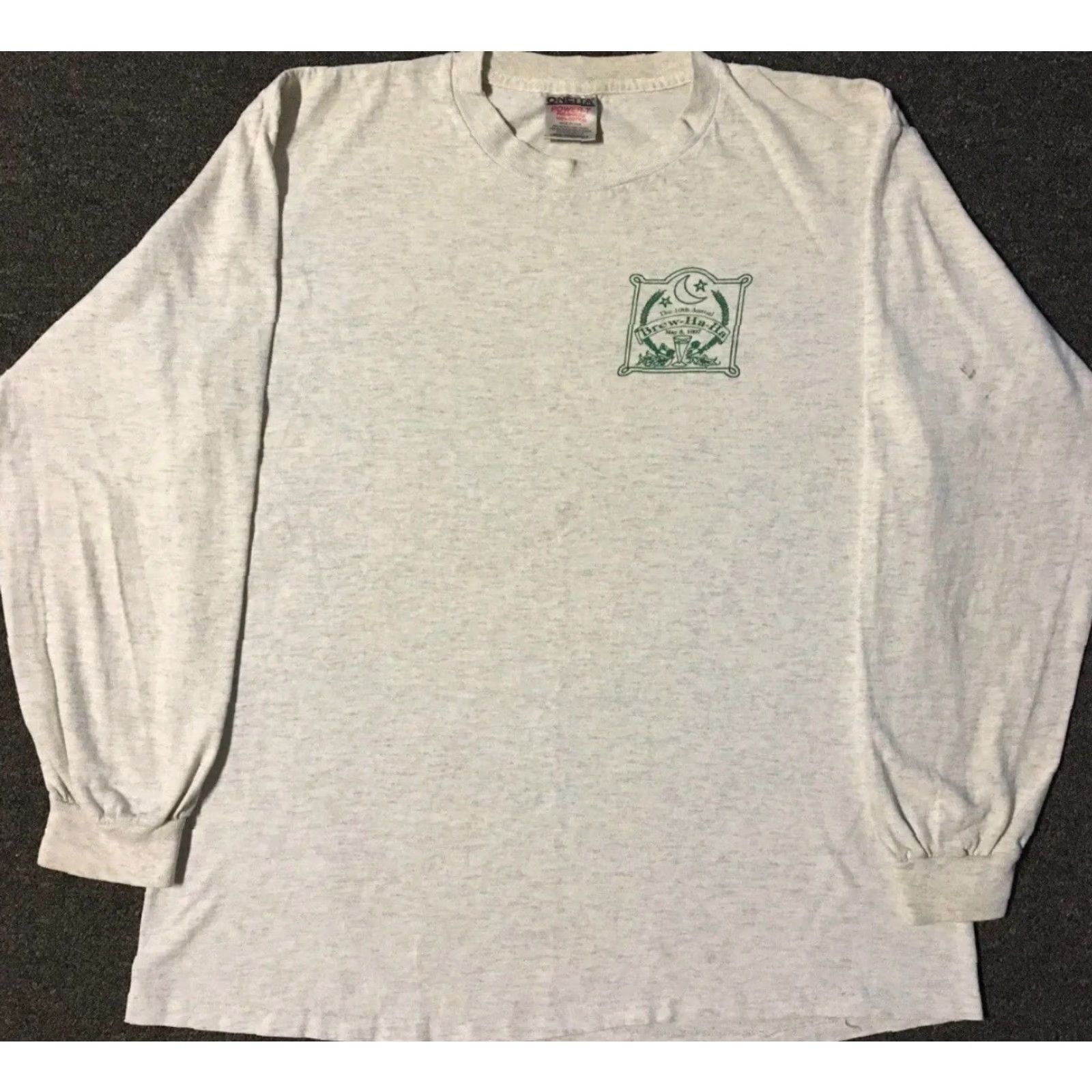 Vintage Vtg 90s Flagstaff Brew Ha Ha Faded Distress Beer Fest Shirt L Funny Grunge Biker Shirt Size US L / EU 52-54 / 3 - 2 Thumbnail