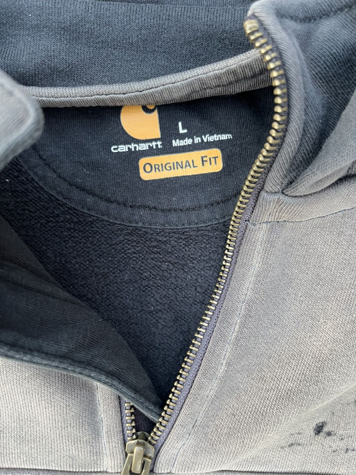 Carhartt Custom Carhartt 1/4 Zip Hoodie Sun Fade Thrash Rain Defender Size US L / EU 52-54 / 3 - 4 Thumbnail
