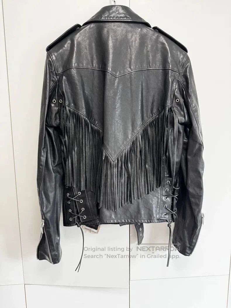 Saint Laurent Paris Saint Laurent Fringe Leather Biker Jacket. Size US L / EU 52-54 / 3 - 7 Thumbnail