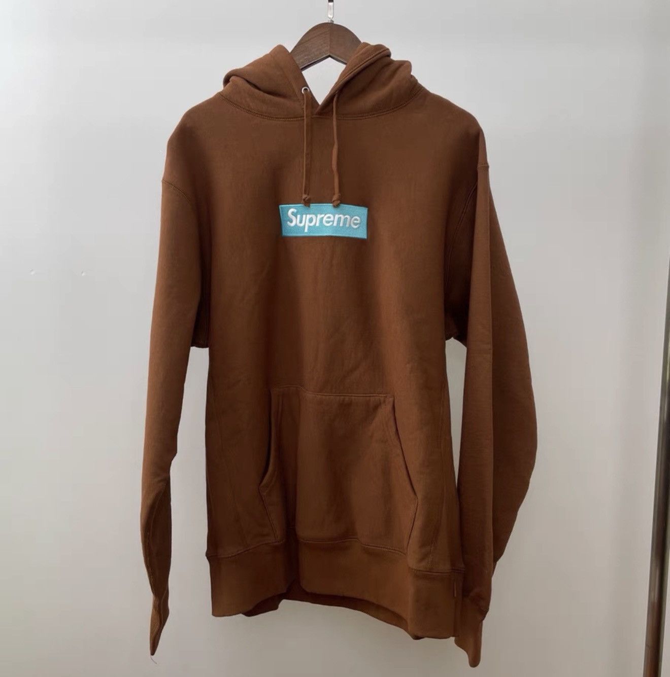 Supreme fw17 rust Brown box logo hooded sweatershirt