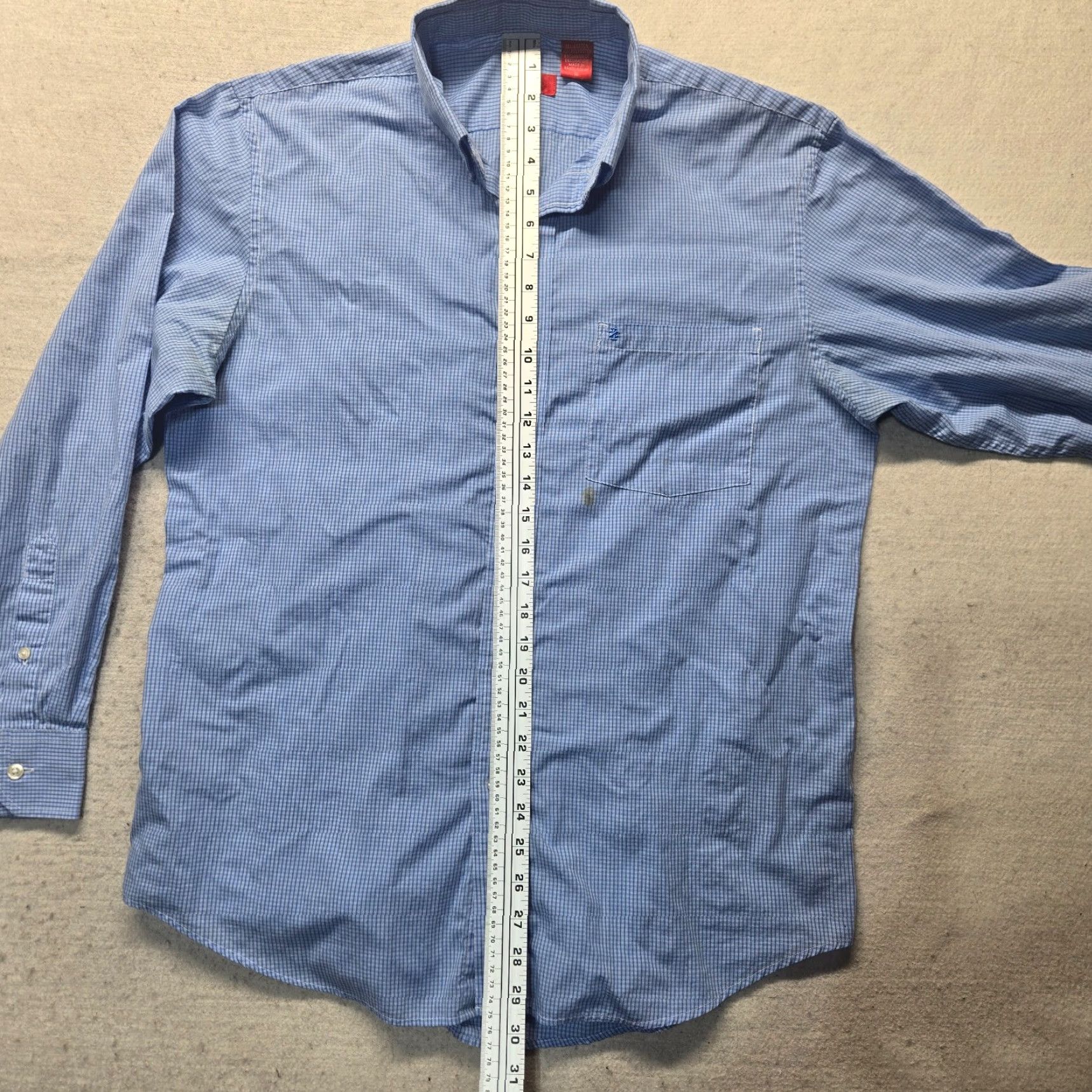 Izod VINTAGE IZOD Men's Shirt Long Sleeve Button-Up Checkered Blue Size M Size US M / EU 48-50 / 2 - 6 Thumbnail