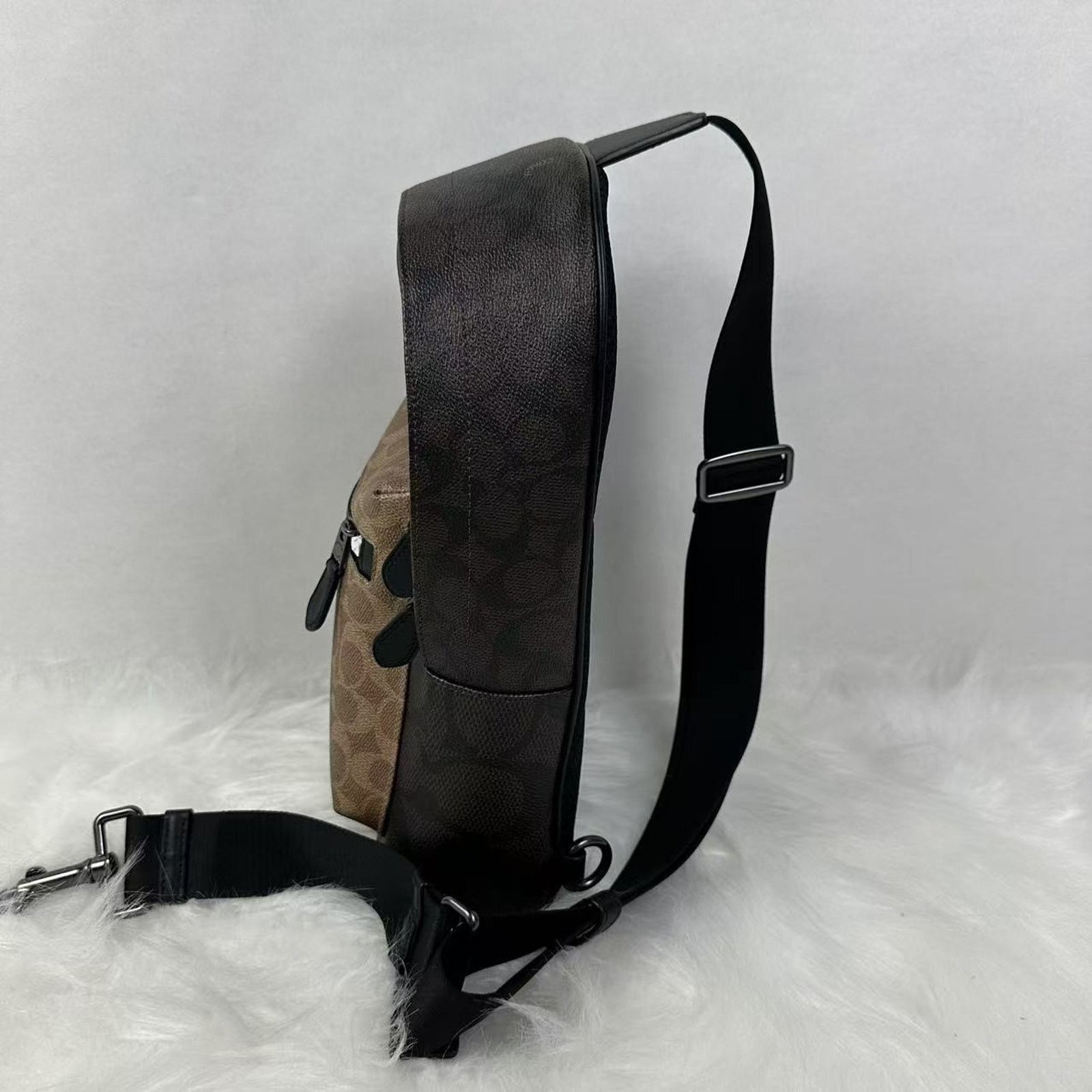 Coach COACH Men's West Pack Blocked Signature Canvas Walnut Tan Size ONE SIZE - 3 Thumbnail
