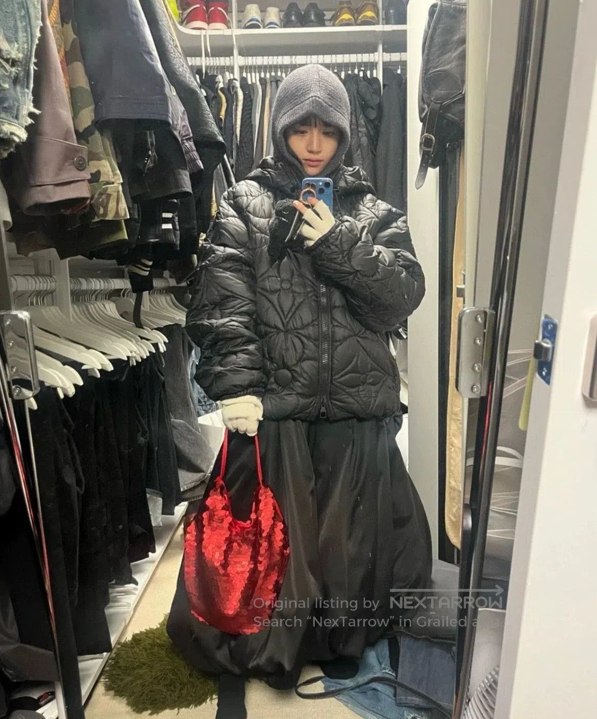Louis Vuitton lv black floral hooded down jacket. Size US L / EU 52-54 / 3 - 8 Thumbnail