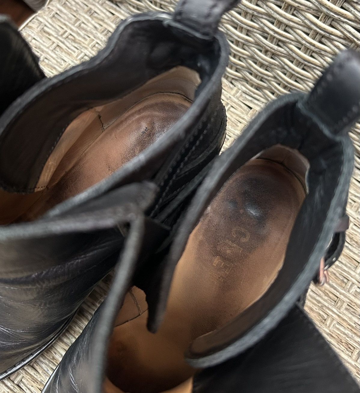 Acne Studios Vintage Acne Black Leather Suede Ankle Boots Block Heel Size US 10 / IT 40 - 9 Thumbnail