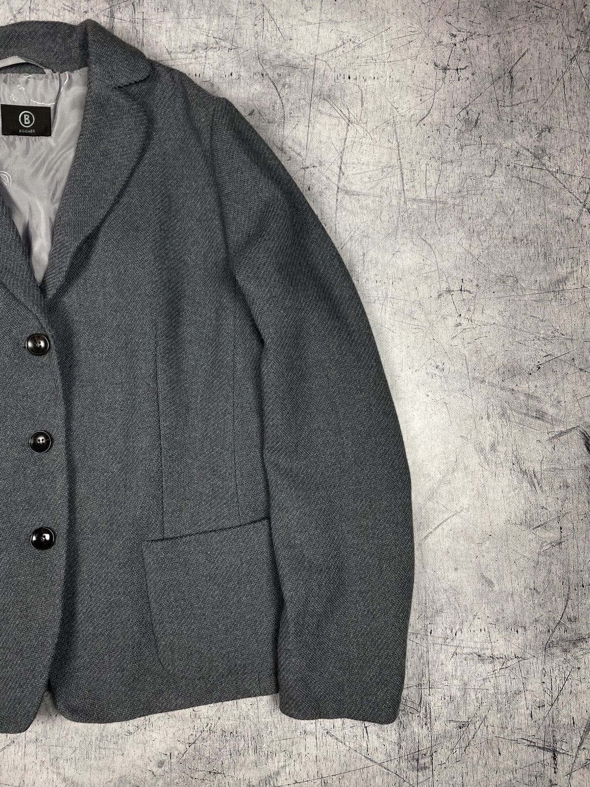 Bogner Bogner Wool Blazer Women L Gray Tailored Luxury Size XL / US 12-14 / IT 48-50 - 5 Thumbnail