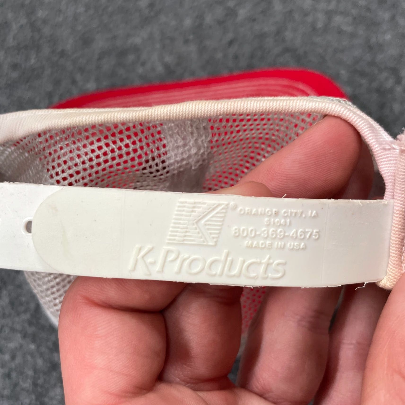 Vintage VINTAGE K-Products Hat Trucker Red White Mo Valley Agriculture Patch Farm Men Adjustable Cap Cap Red White Trucker Logo Mens Size ONE SIZE - 7 Thumbnail