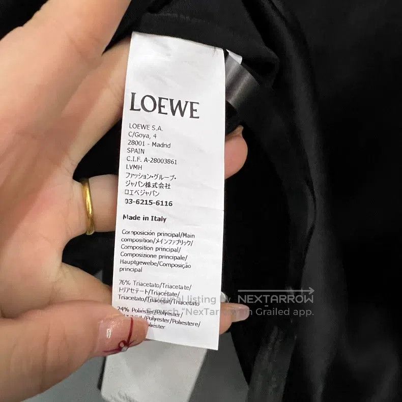 Loewe Loewe Black Embroidered Logo Silk Shirt with Ripped Pocket Size XS / US 0-2 / IT 36-38 - 7 Thumbnail