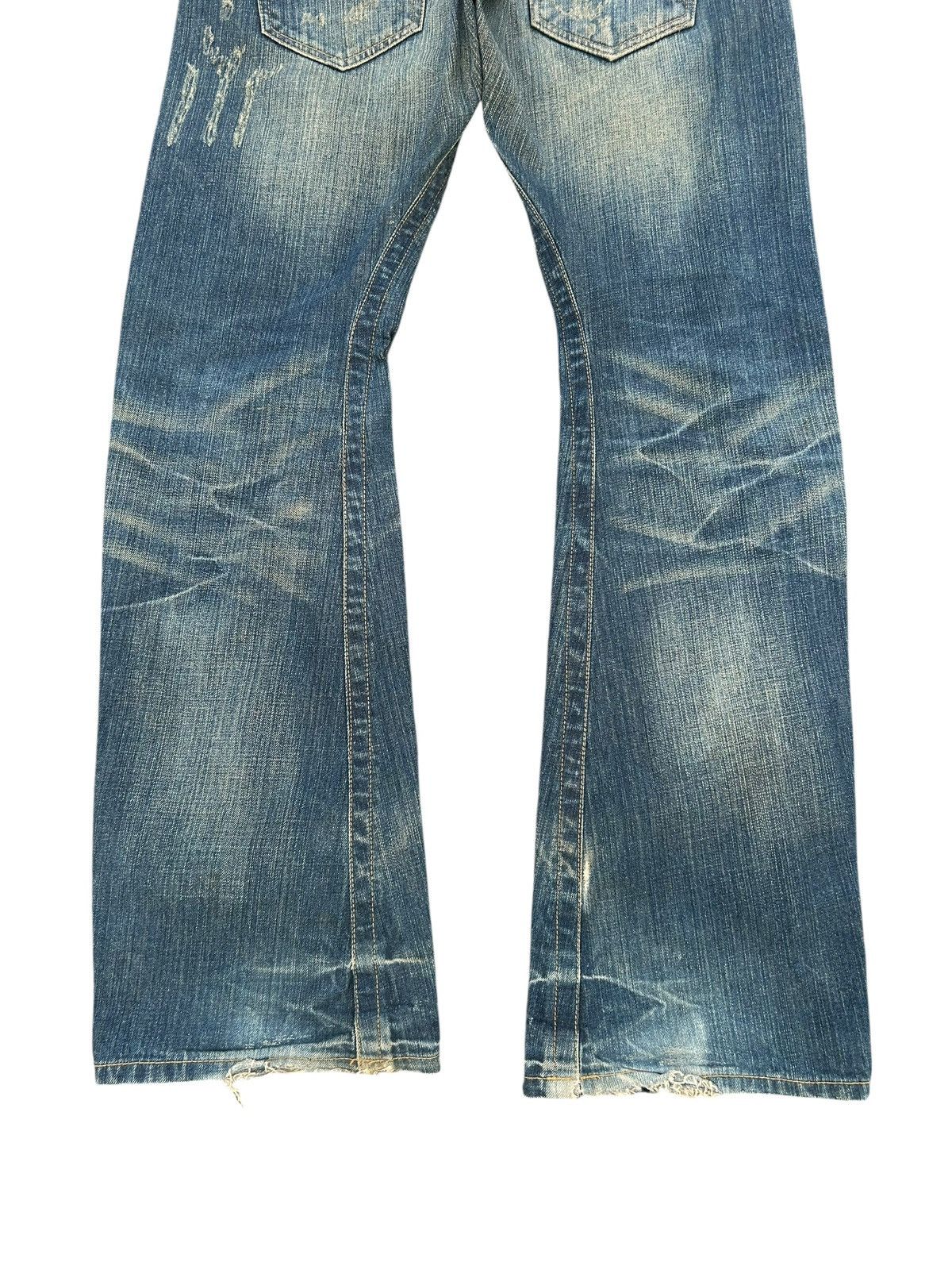 Kapital FLARE RATTLE TRAP PUNK STYLE DISTRESSED DENIM JEANS ☠️🎌 Size US 34 / EU 50 - 7 Thumbnail