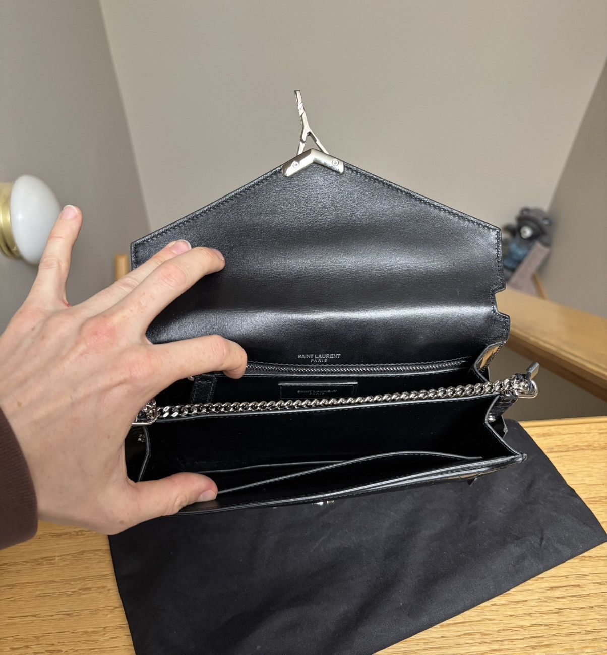 Saint Laurent Paris $25k Retail - Saint Laurent Crocodile Black Cassandra Bag Size ONE SIZE - 8 Thumbnail