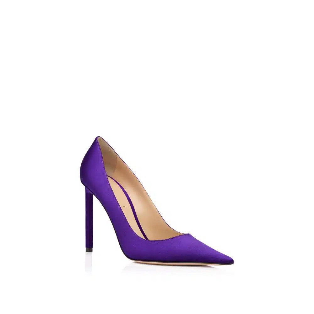 Tom Ford o1loc1c0326 W3721 Satin Betty Pumps in Purple Size US 11 / IT 41 - 2 Thumbnail