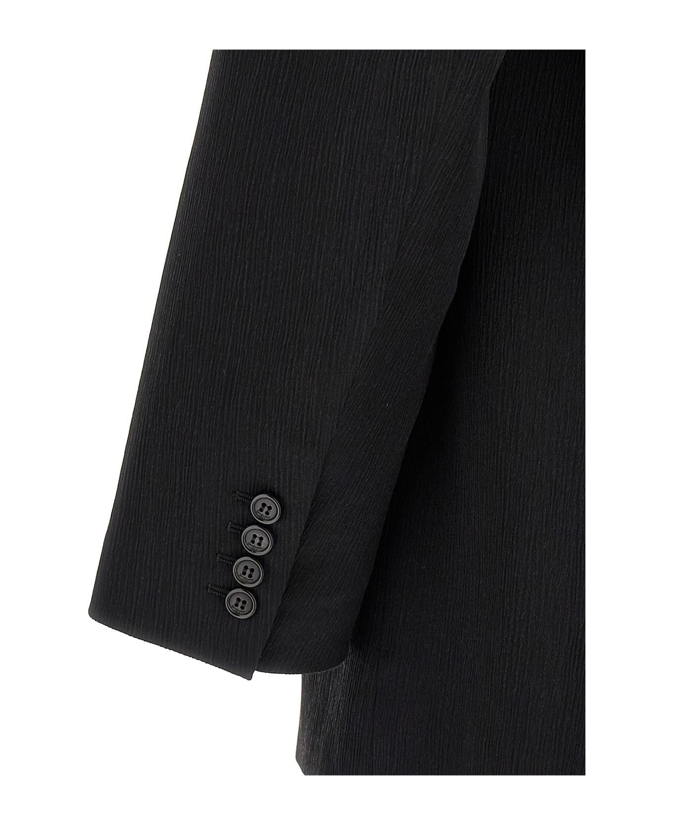Saint Laurent Paris oc11z0126 817668 Jacket in Silk Satin Crepon in Black Size US L / EU 52-54 / 3 - 4 Thumbnail