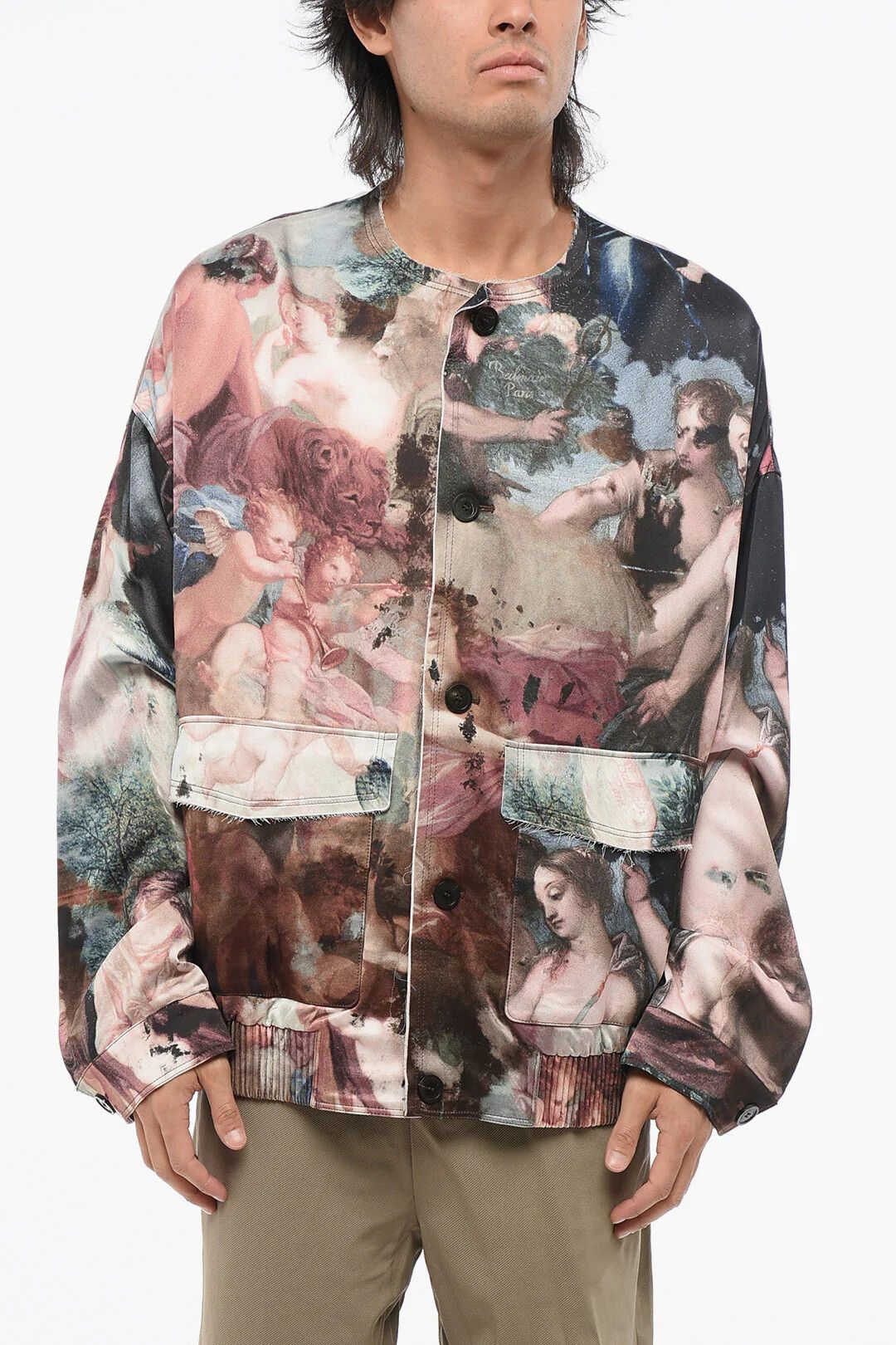 Balmain og1mm0326 Lightweight Printed Satin Jacket in Multicolor Size US M / EU 48-50 / 2 - 1 Thumbnail
