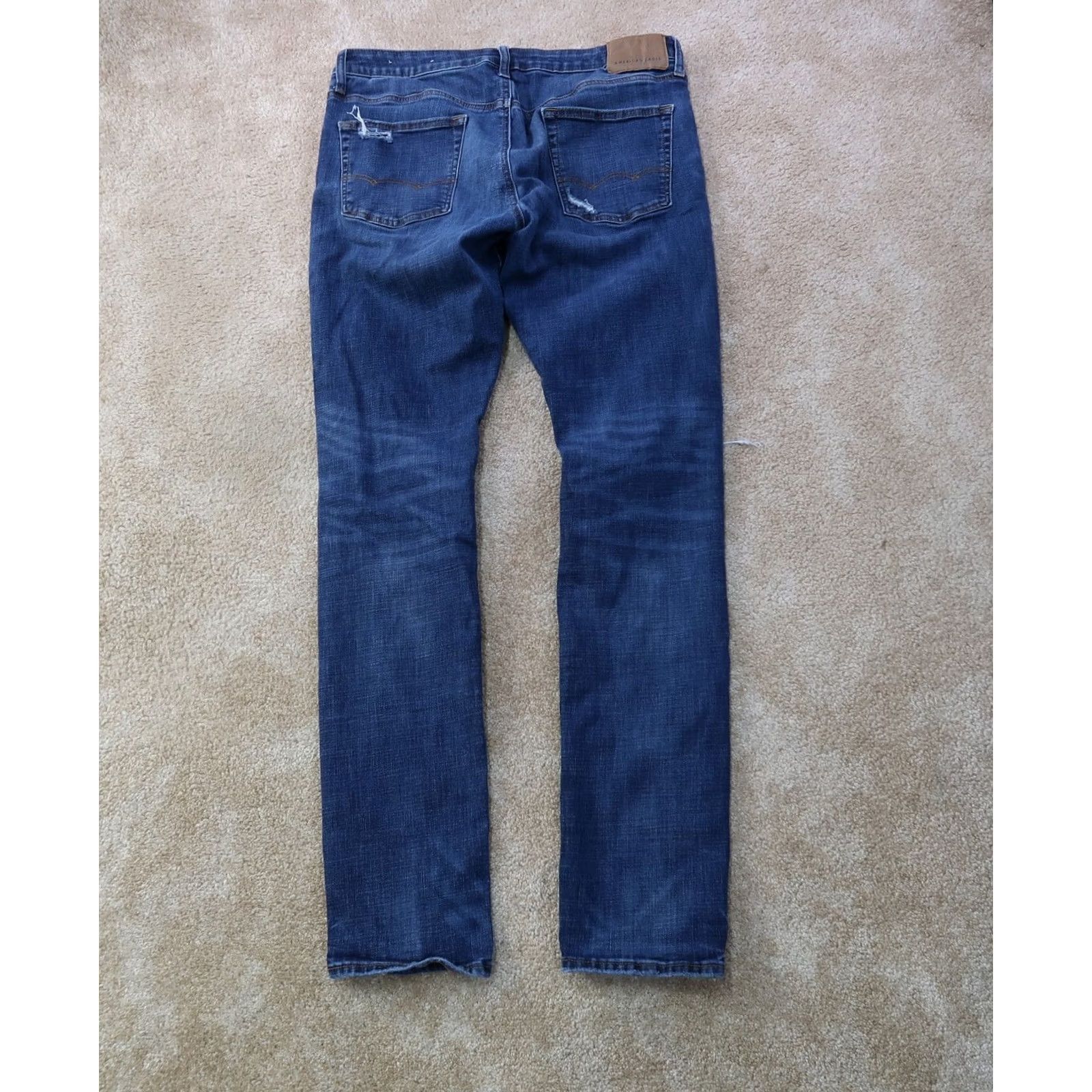 American Eagle Outfitters American Eagle Outfitters Jeans Slim 34x36 Blue Denim Distressed 5-Pocket Men’s Slim Fit Classic Straight Pant Size US 34 / EU 50 - 7 Thumbnail