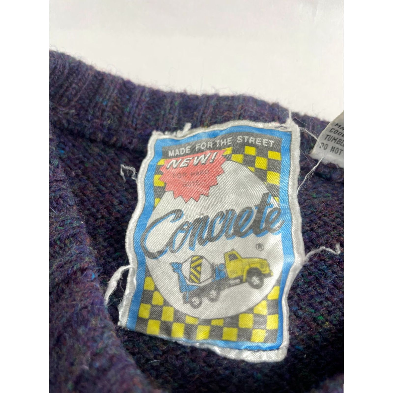 Vintage Concrete Sweater Mens Size M Purple Pullover Wool Blend Crew Neck Long Sleeve Knitted Size US M / EU 48-50 / 2 - 6 Thumbnail