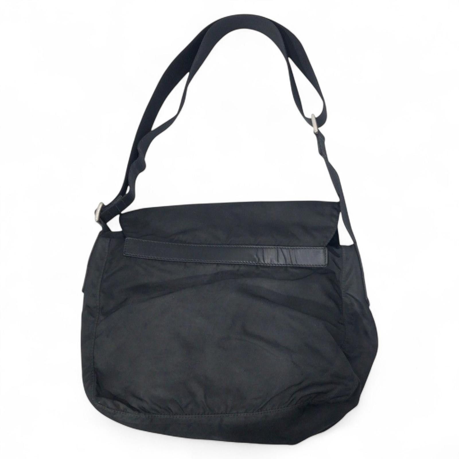 Prada Prada - Black Nylon Shoulder Bag Buckle Detail Size ONE SIZE - 2 Thumbnail