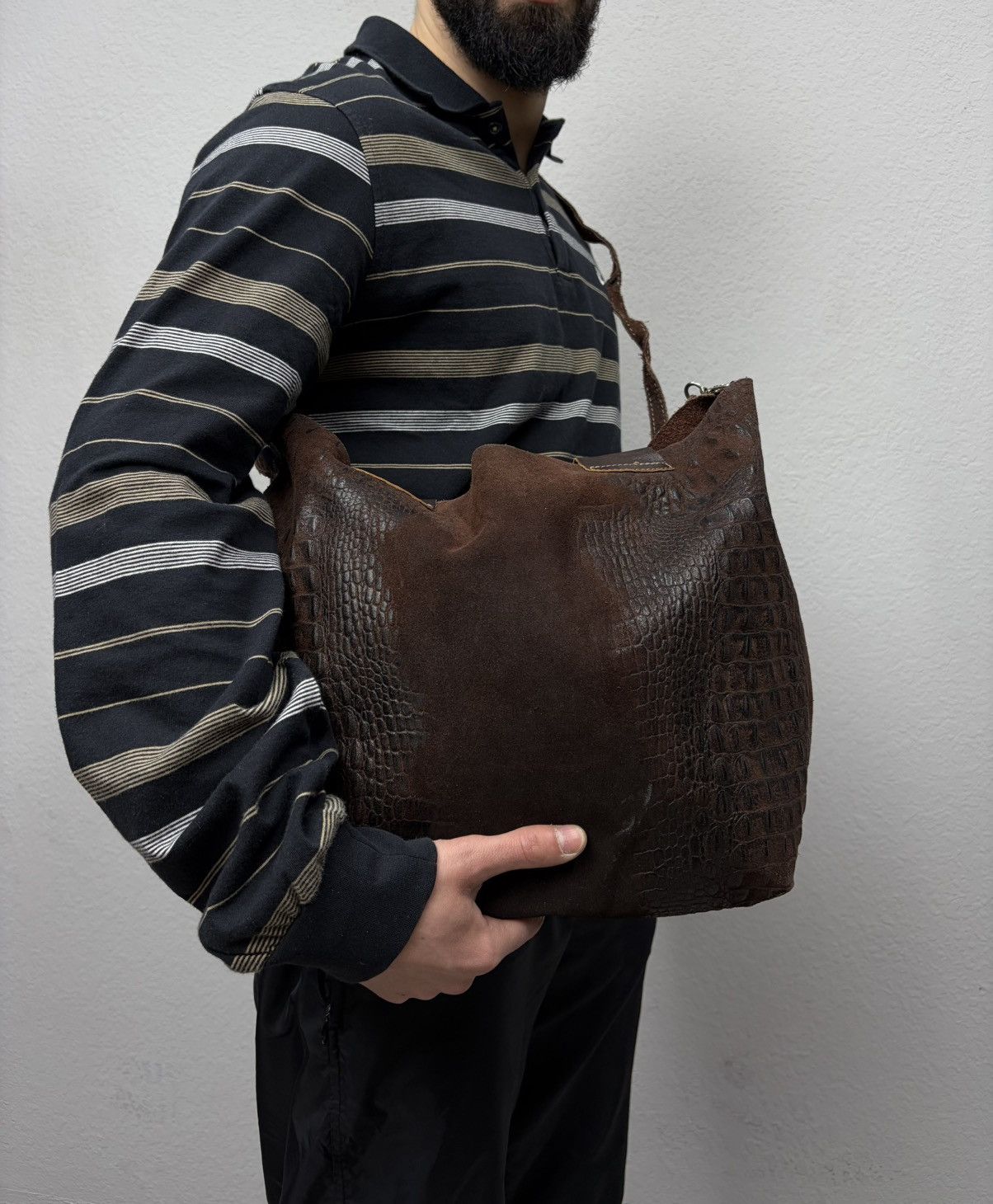 If Six Was Nine Distressed Leather Studded Bag Rick Owens Vibe y2k Dark Punk Size ONE SIZE - 1 Thumbnail