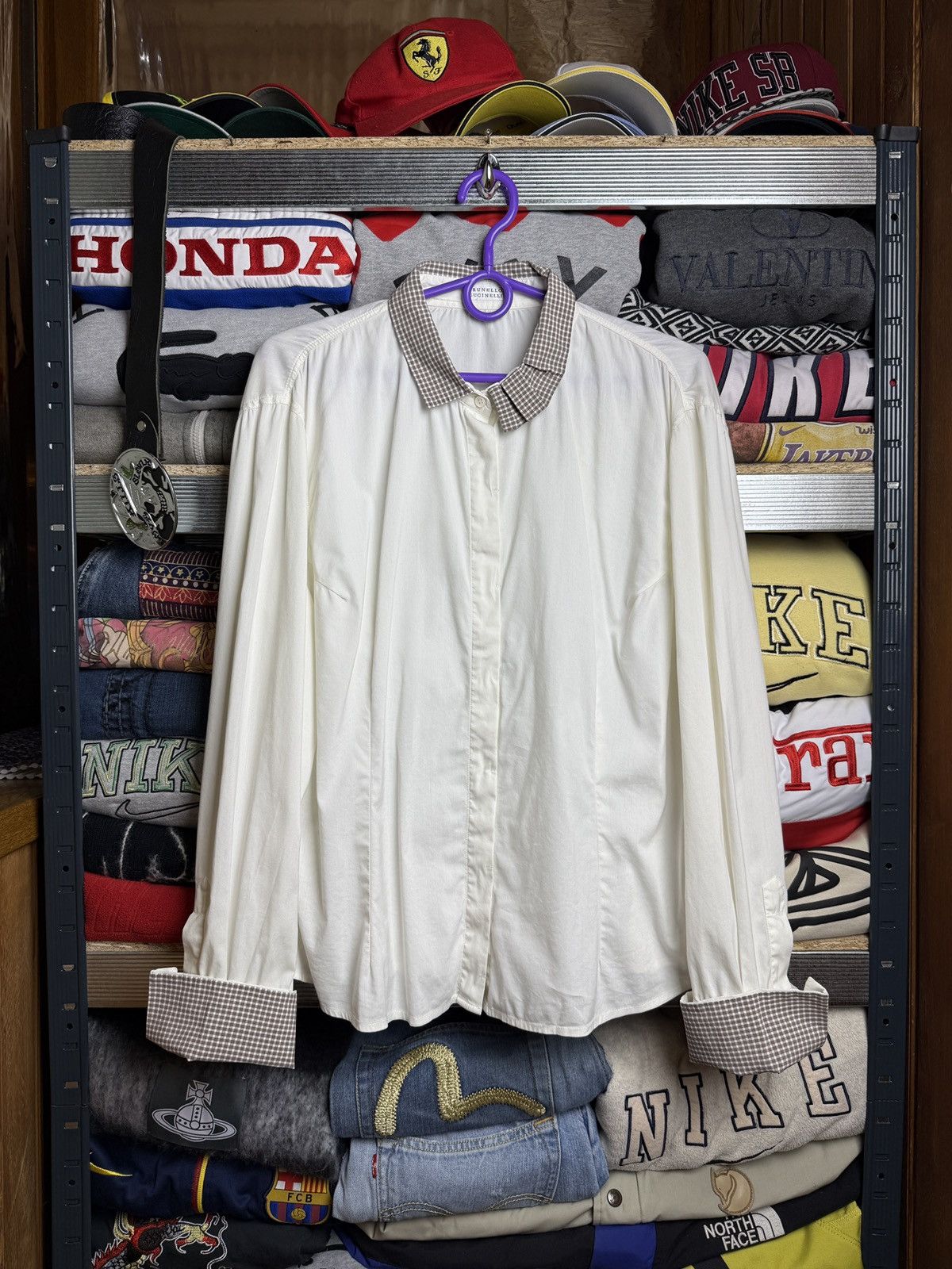 Brunello Cucinelli Brunello Cucinelli Shirt Luxury White Baggy Fit Blouse Size L / US 10 / IT 46 - 1 Thumbnail